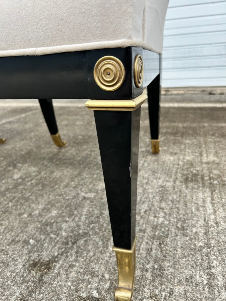 Reupholstered Pair of Arm Dining Chairs for Mastercraft
