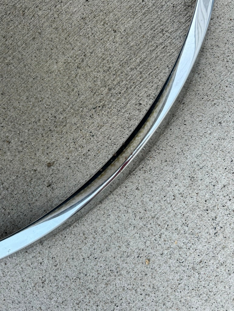In The Style of Milo Baughman Chrome Base Curved Lounge Chair