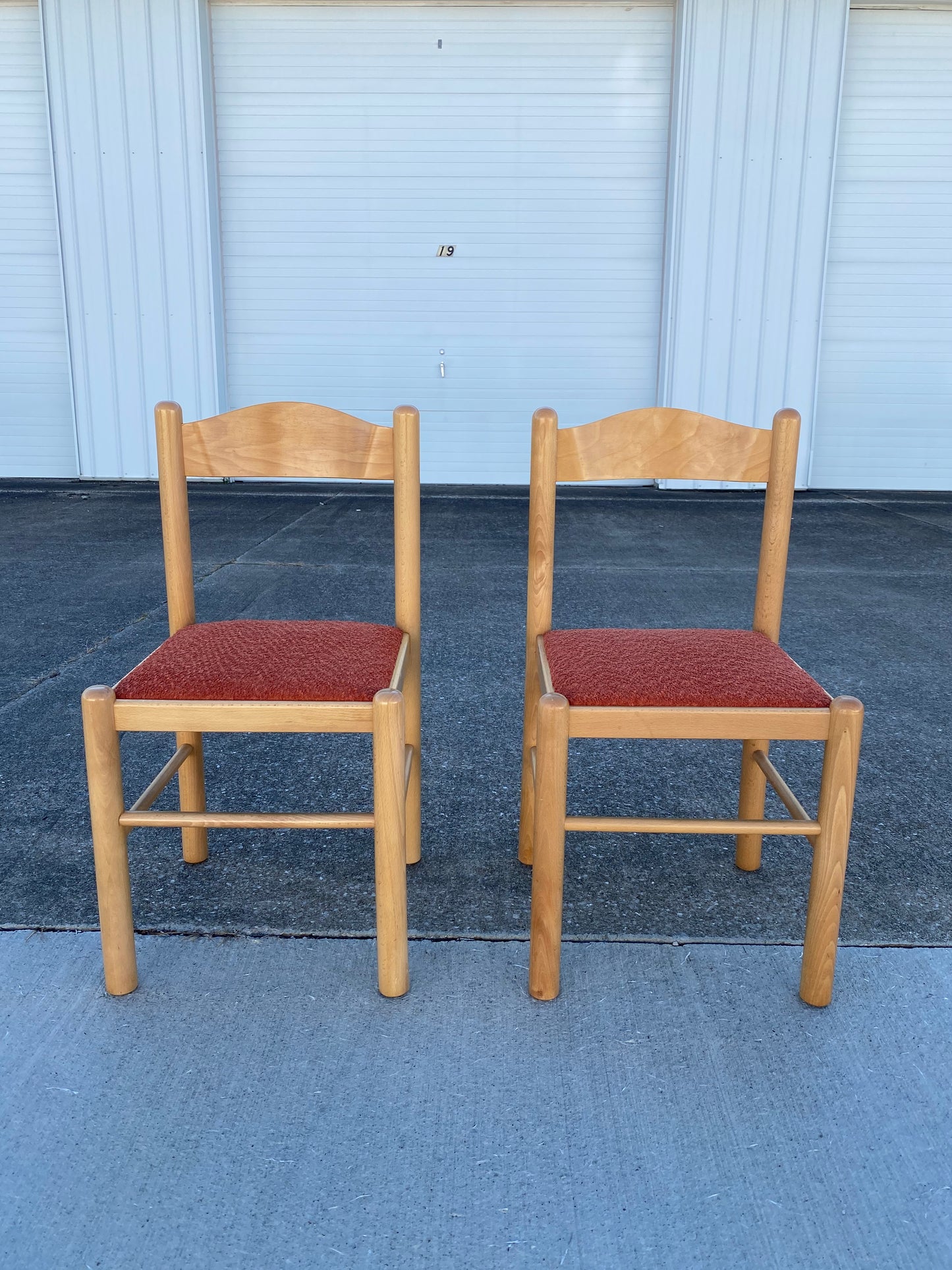 Pair of Mcm Reupholstered "Vico Magistretti Style" Dining Chairs