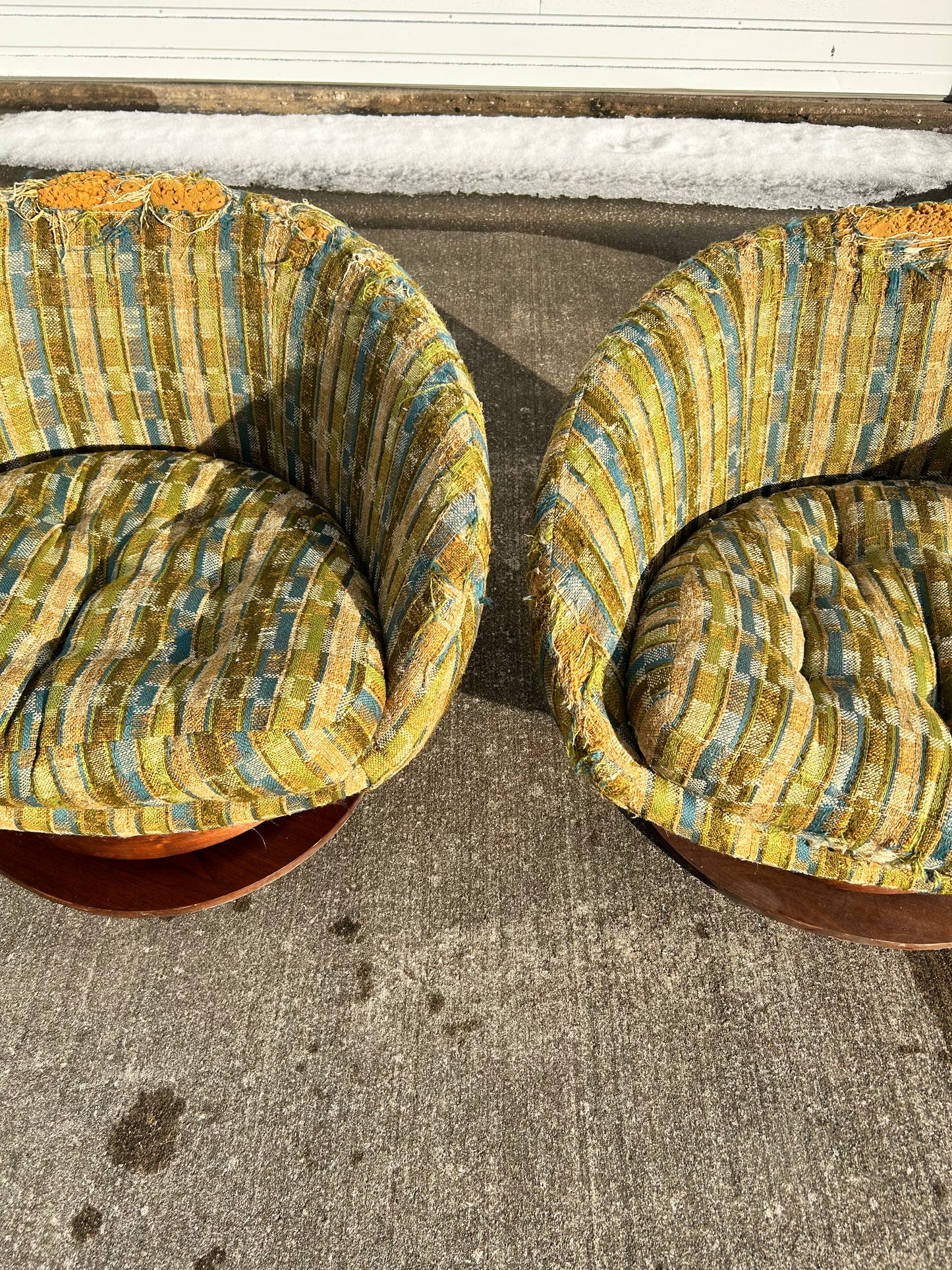 Pair of Mcm Swivel Egg Chairs