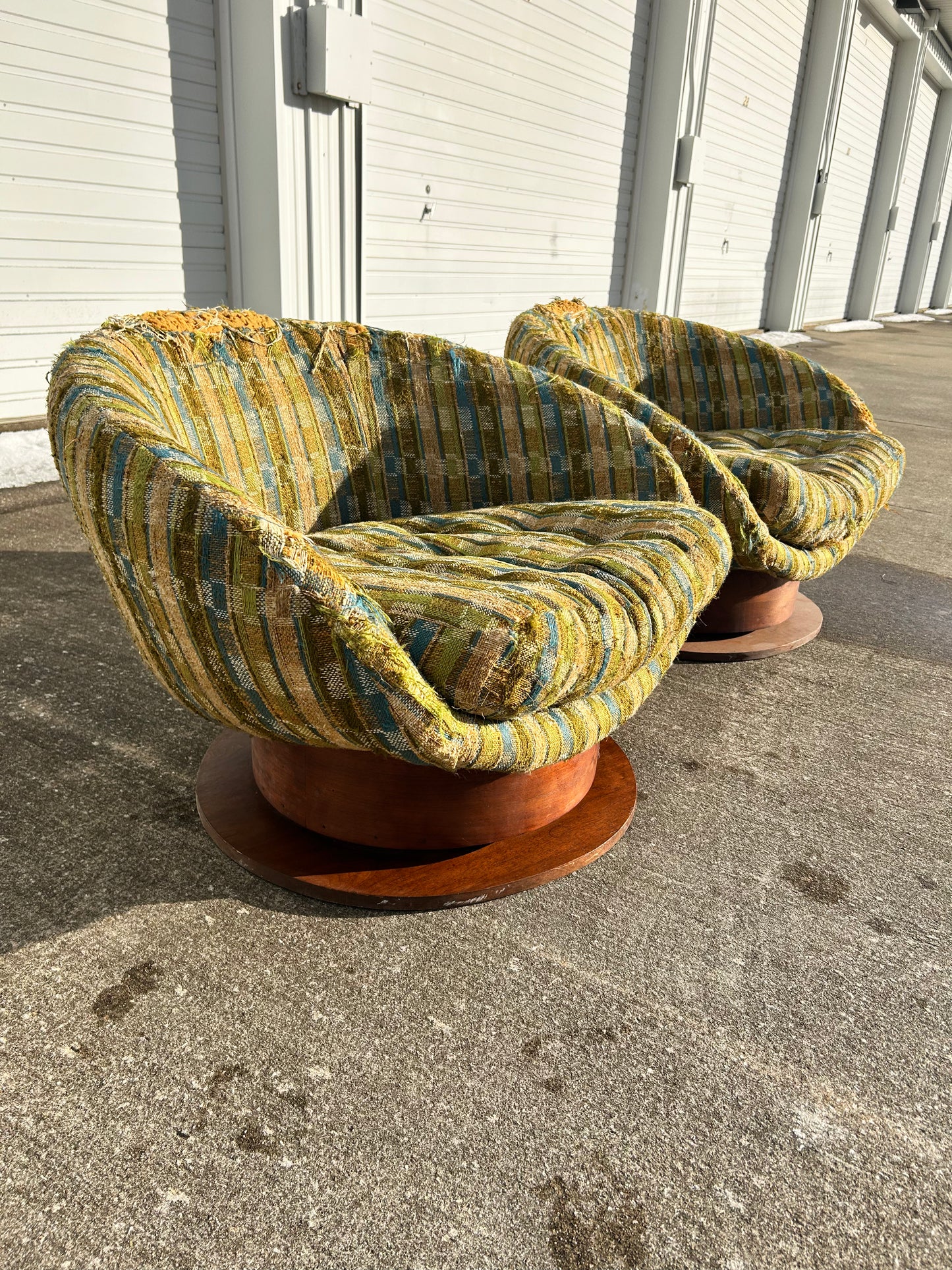 Pair of Mcm Swivel Egg Chairs