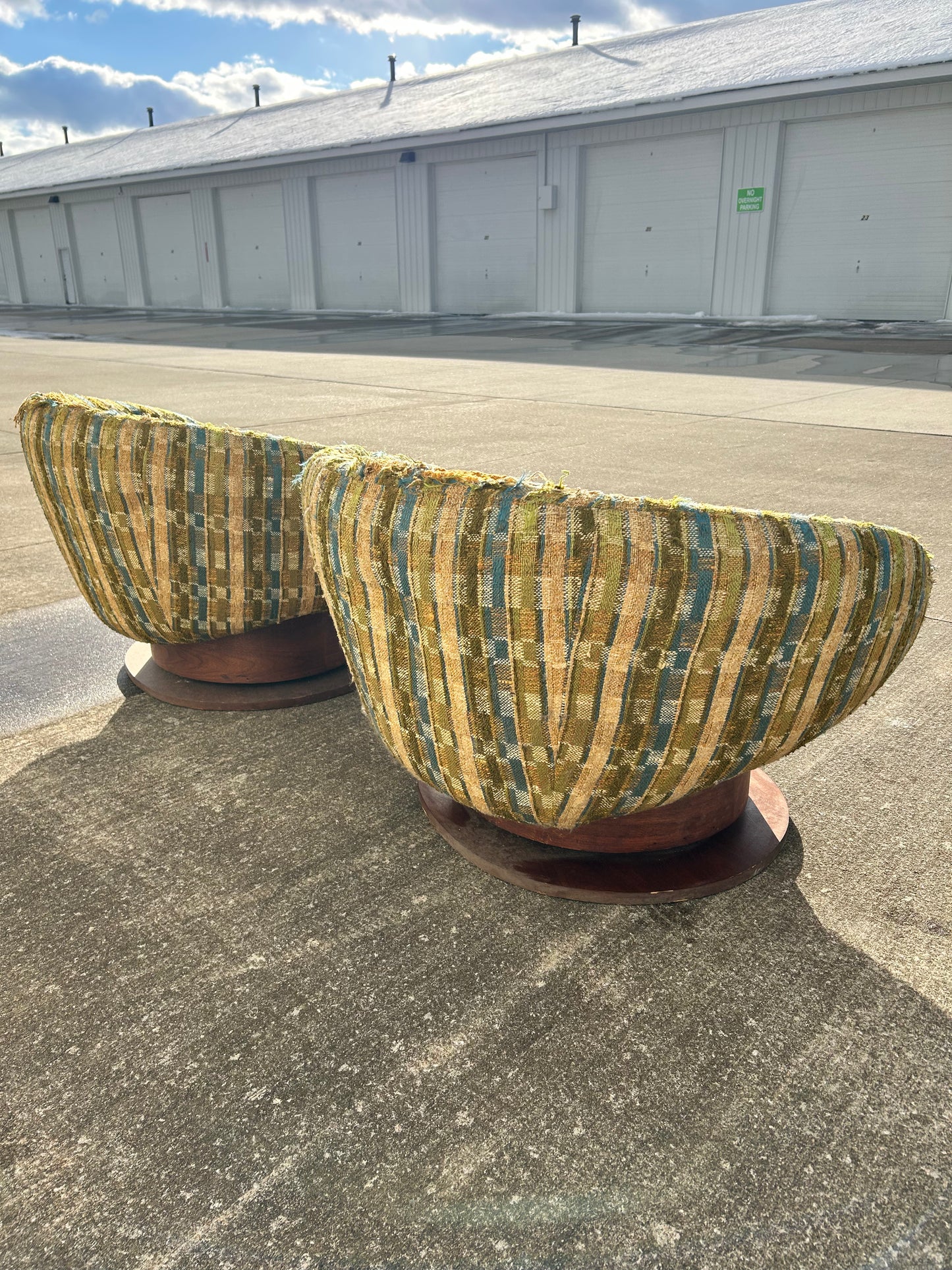 Pair of Mcm Swivel Egg Chairs