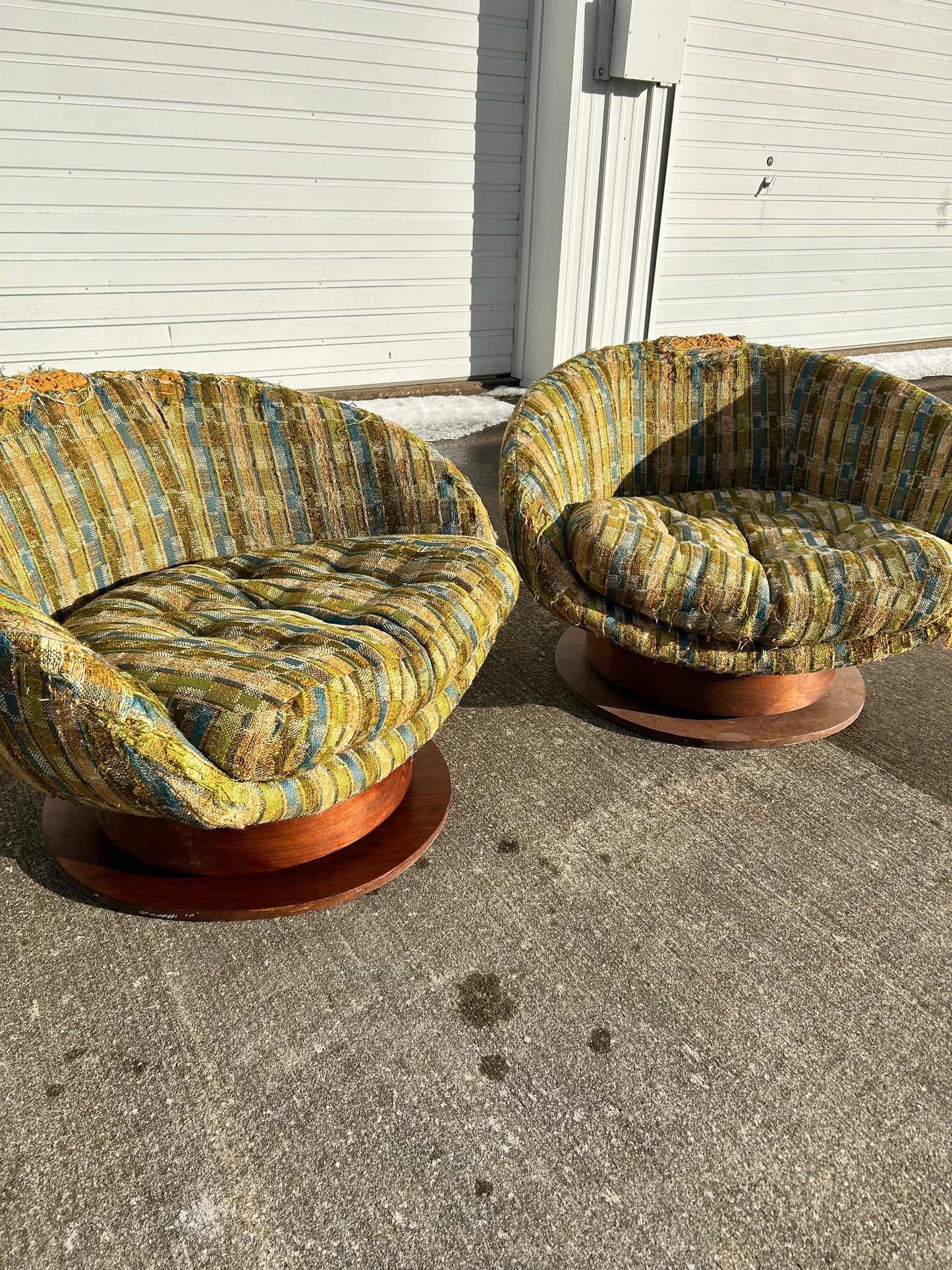 Pair of Mcm Swivel Egg Chairs