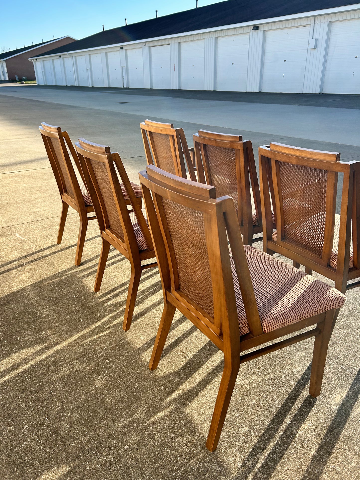 Set of 6 MCM Cane Back Dining Chairs by Drexel