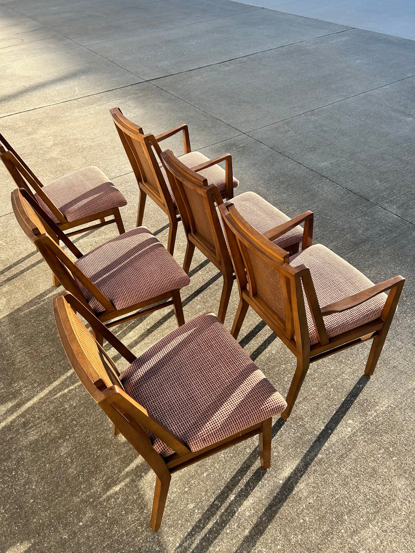 Set of 6 MCM Cane Back Dining Chairs by Drexel