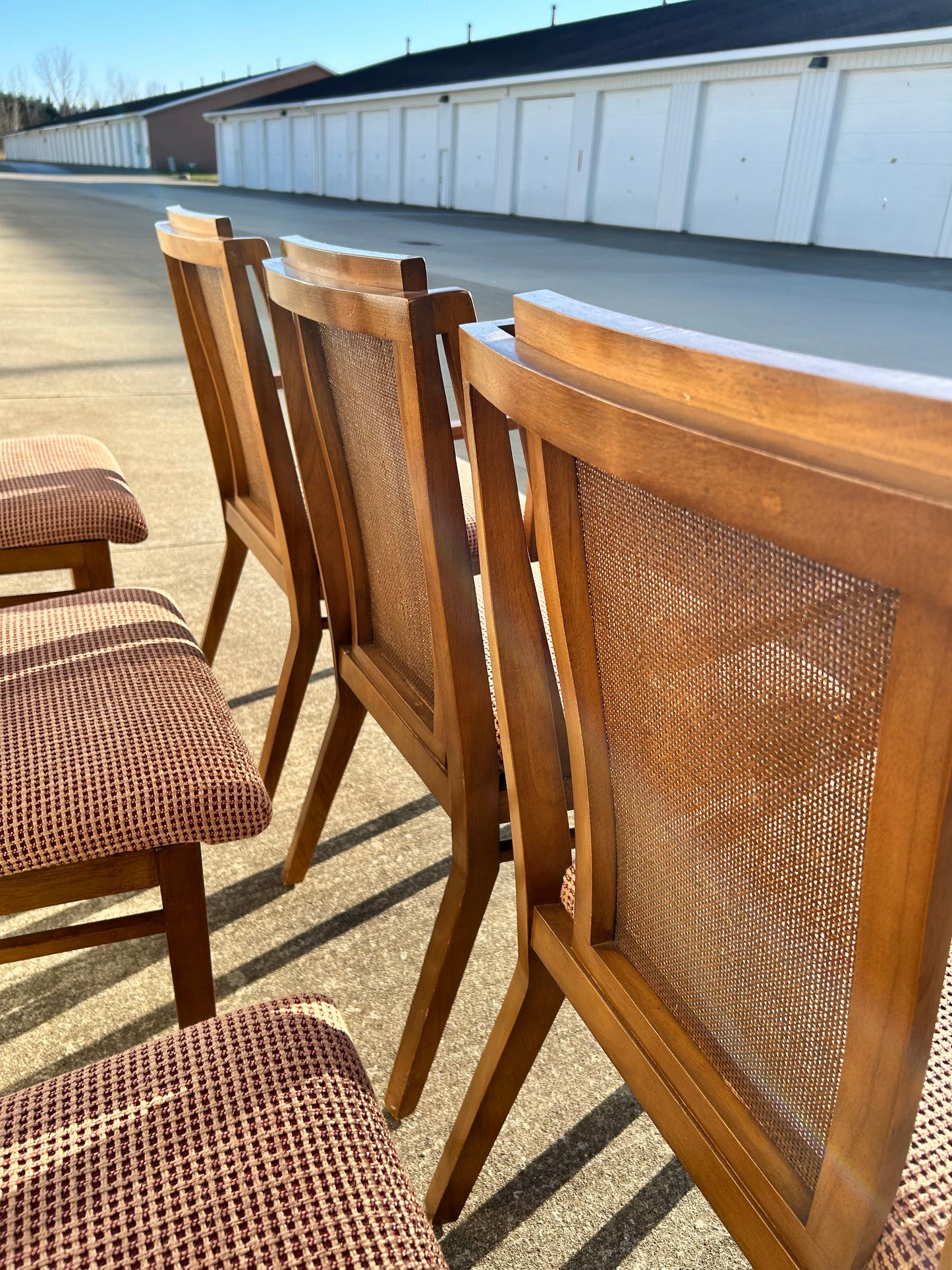 Set of 6 MCM Cane Back Dining Chairs by Drexel