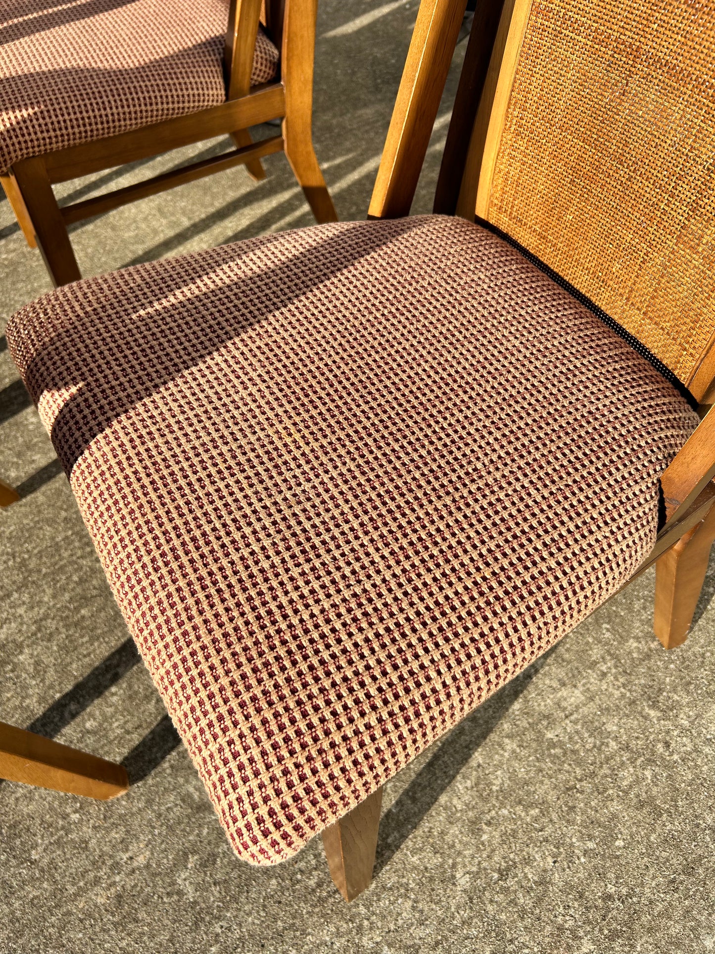 Set of 6 MCM Cane Back Dining Chairs by Drexel