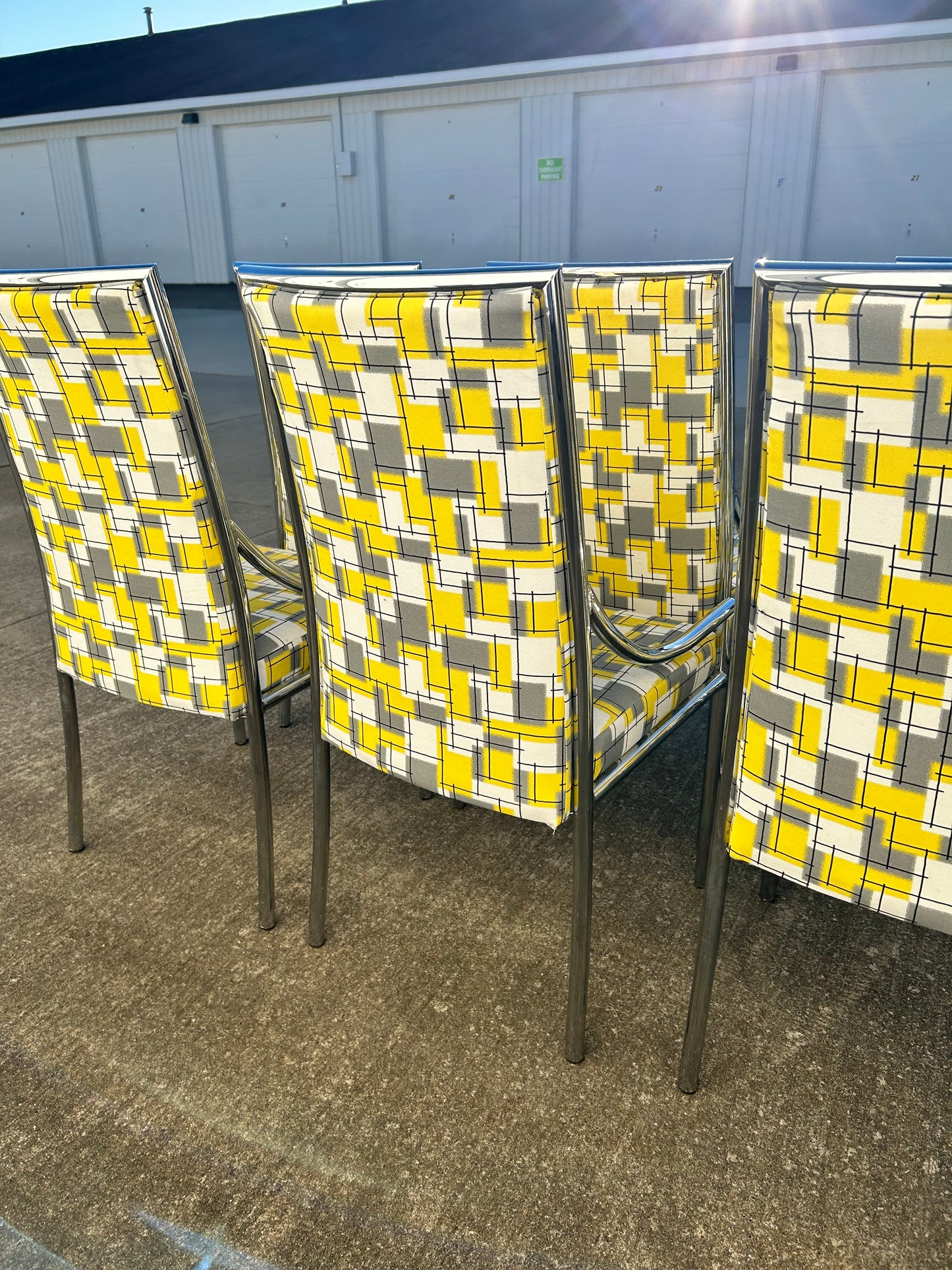 Milo Baughman Style (6) Chrome Dining Chairs
