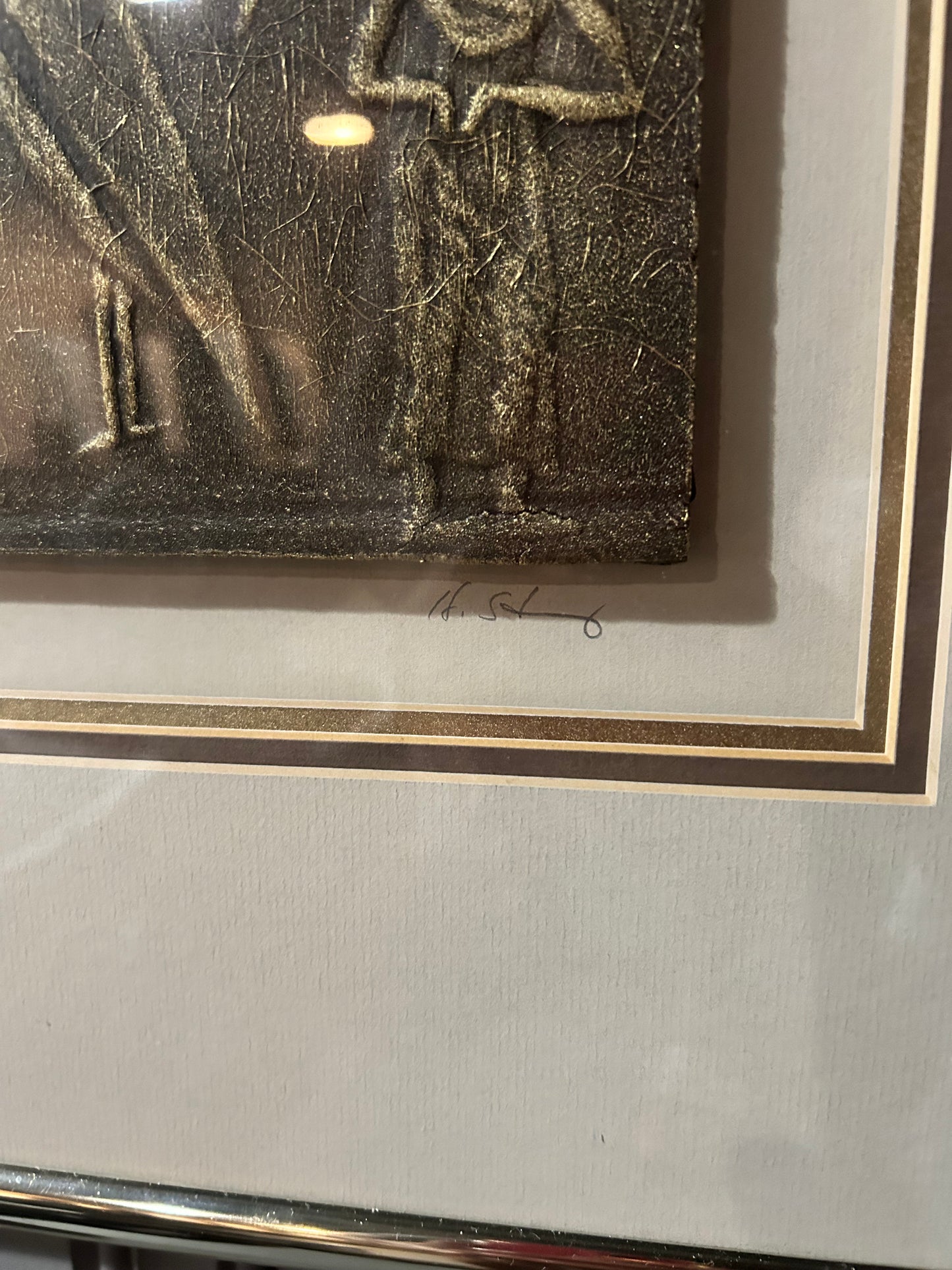 Intriguing Egyptian Relief Carving Framed