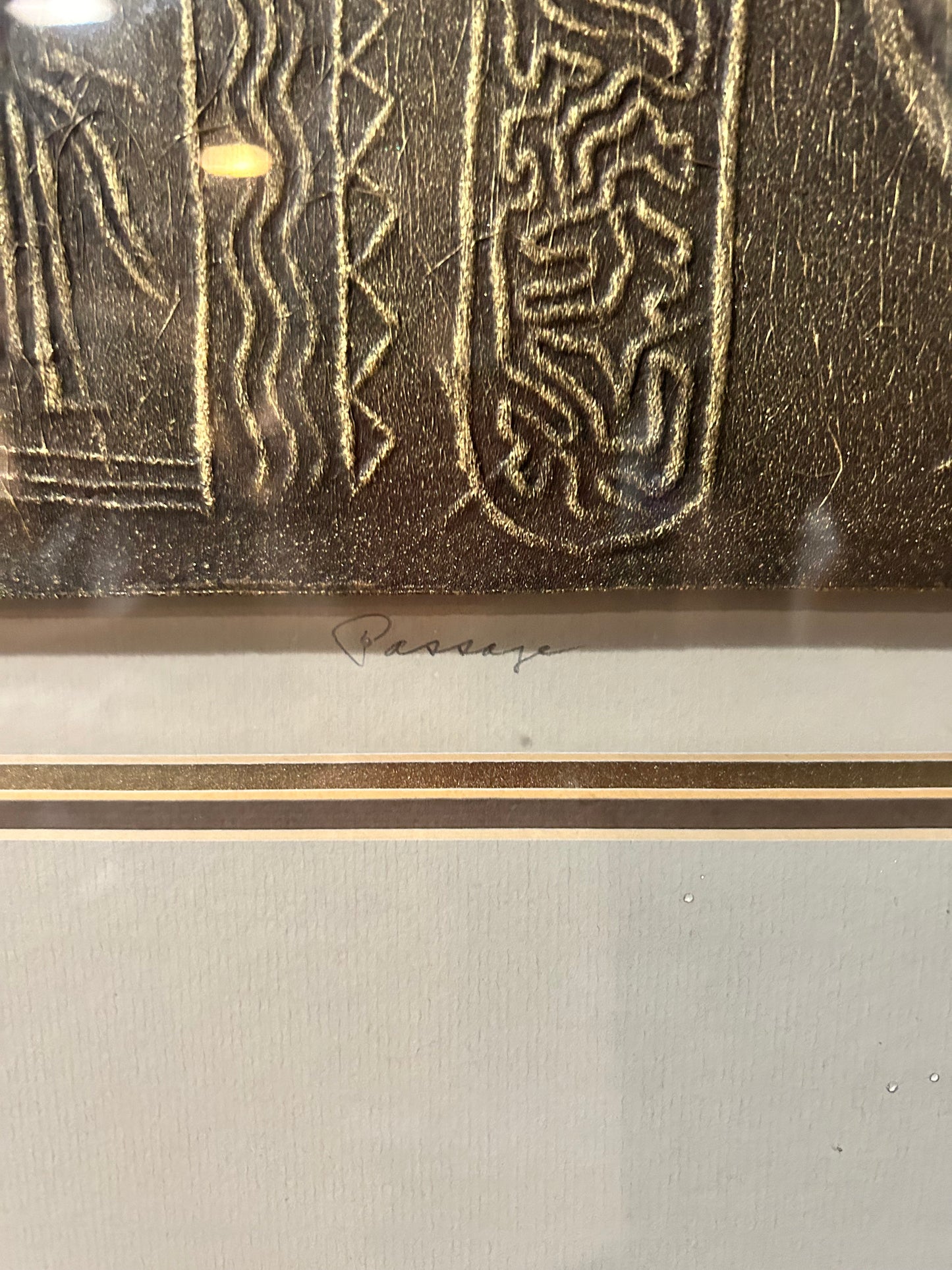Intriguing Egyptian Relief Carving Framed
