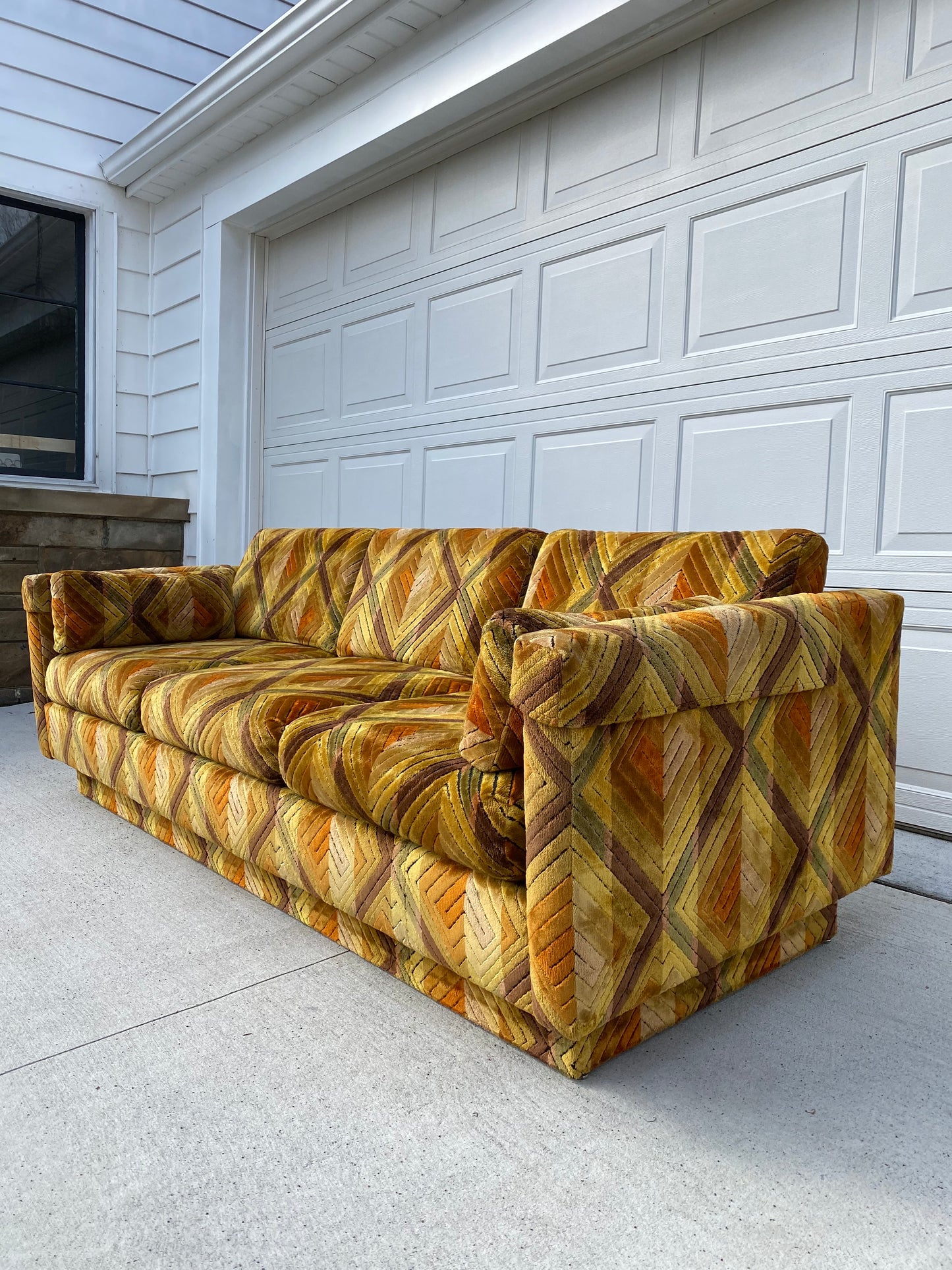 Mid Century Modern 1980's Tuxedo Sofa by Morgan & Hershman