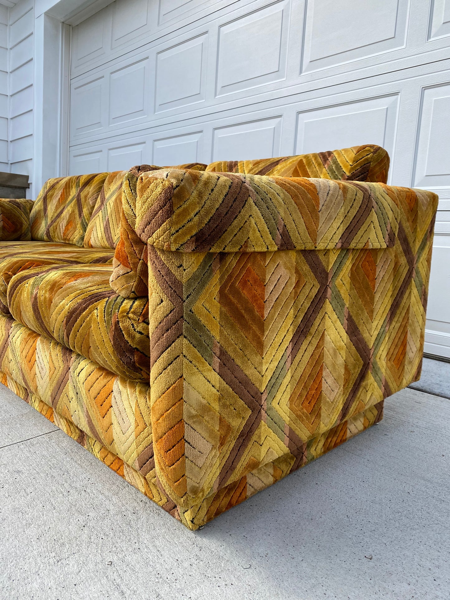 Mid Century Modern 1980's Tuxedo Sofa by Morgan & Hershman