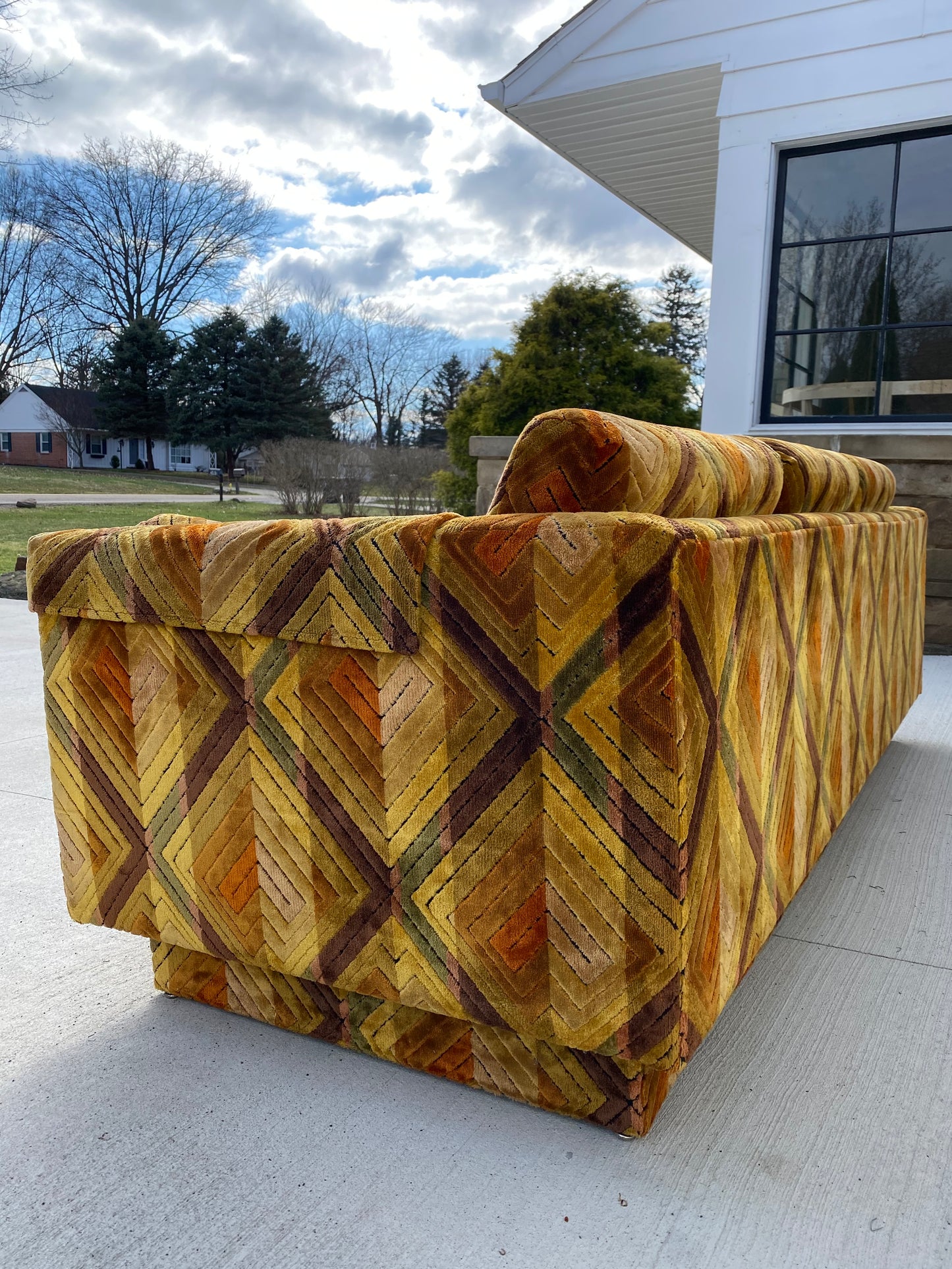 Mid Century Modern 1980's Tuxedo Sofa by Morgan & Hershman