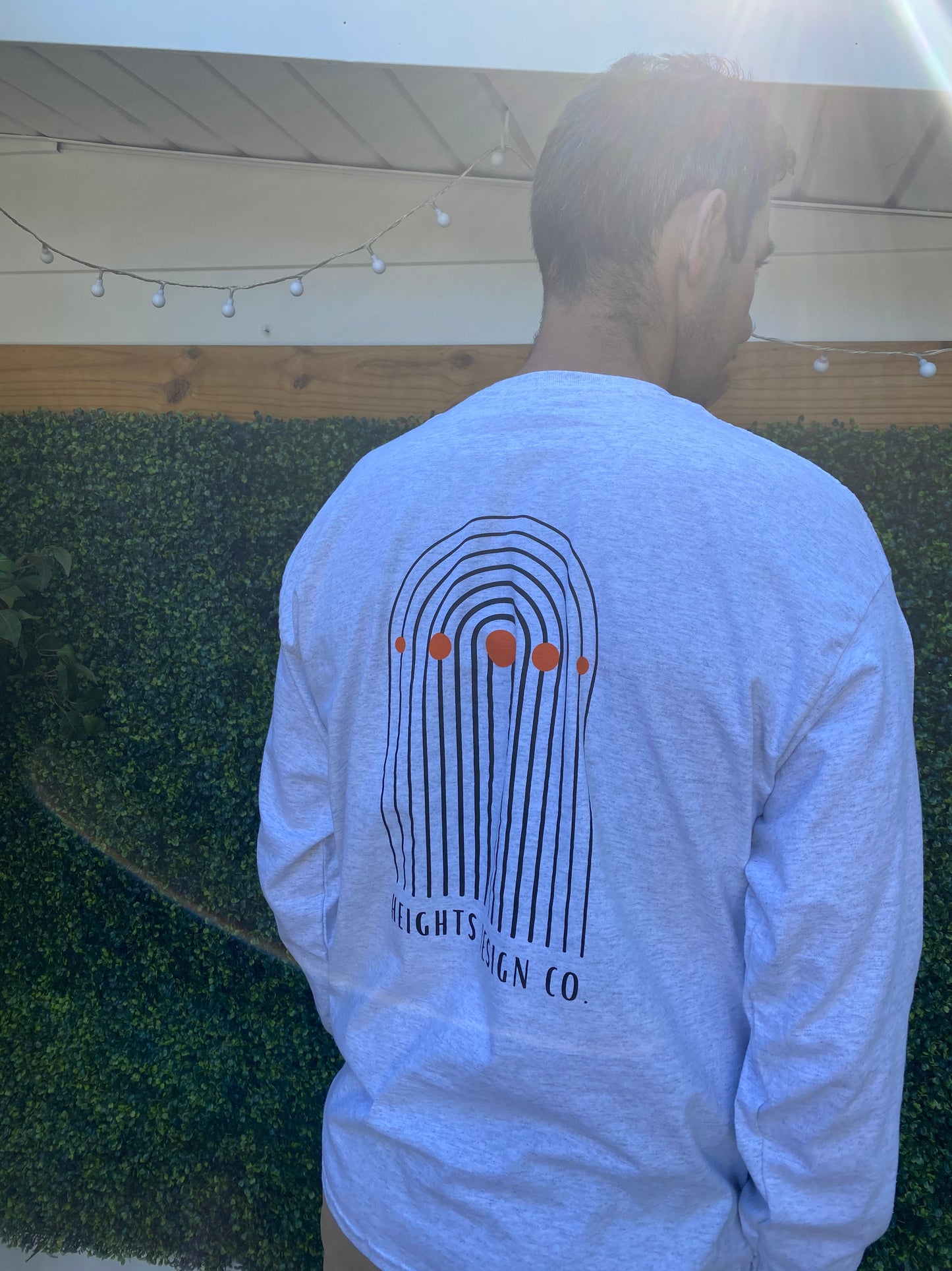 Heights Design Logo Gray Long Sleeve T-Shirt - Unisex