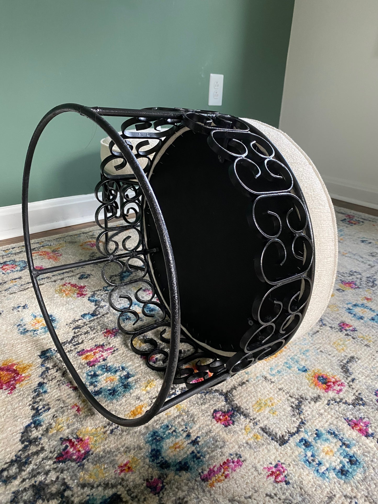 Pair of Arthur Umanoff Wrought Iron Stools - Reupholstered