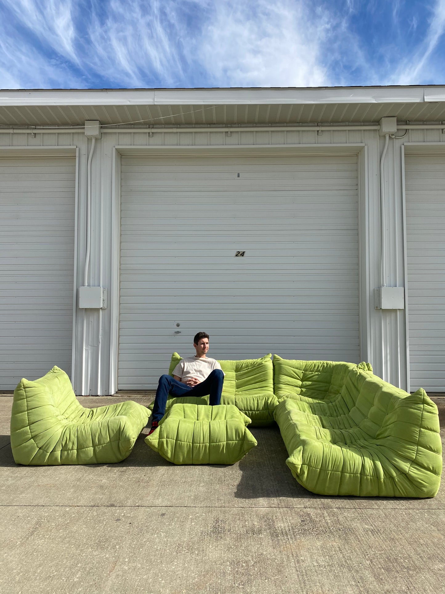 Togo Sectional Set of 5 in Style of Michael Ducaroy