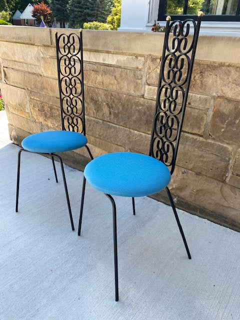 Pair of Vintage Arthur Umanoff Wrought Iron Chairs