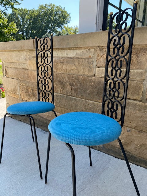 Pair of Vintage Arthur Umanoff Wrought Iron Chairs