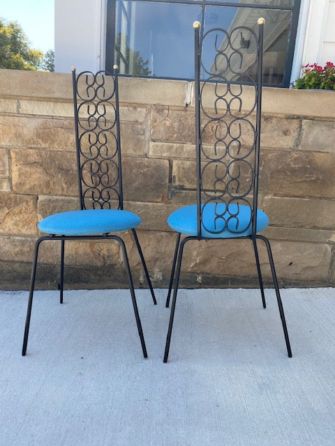 Pair of Vintage Arthur Umanoff Wrought Iron Chairs