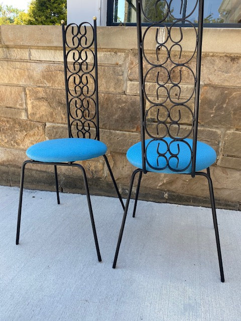 Pair of Vintage Arthur Umanoff Wrought Iron Chairs