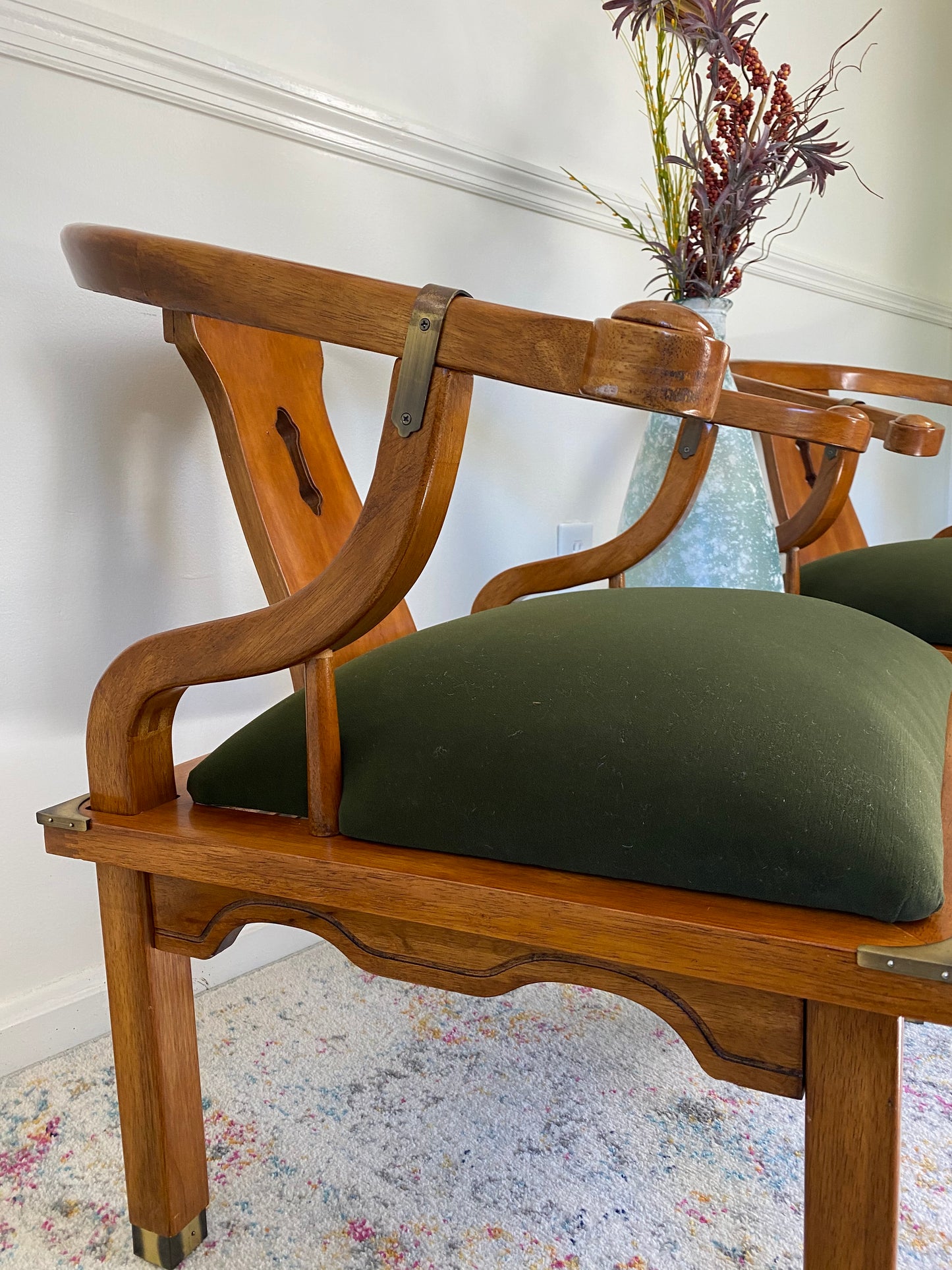 Pair of Mid-Century James Mont Style Ming Chinoiserie Accent Chairs