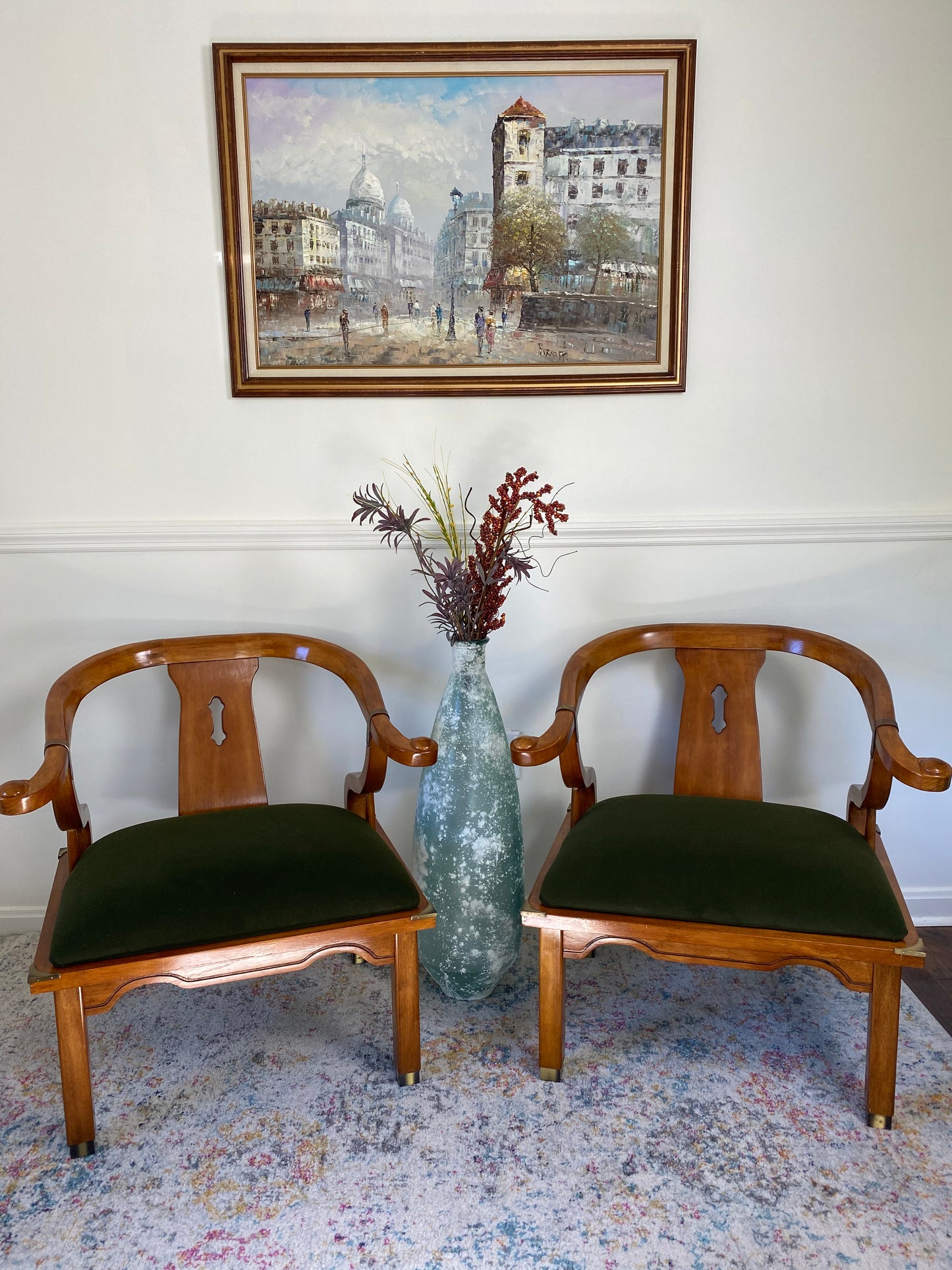 Pair of Mid-Century James Mont Style Ming Chinoiserie Accent Chairs