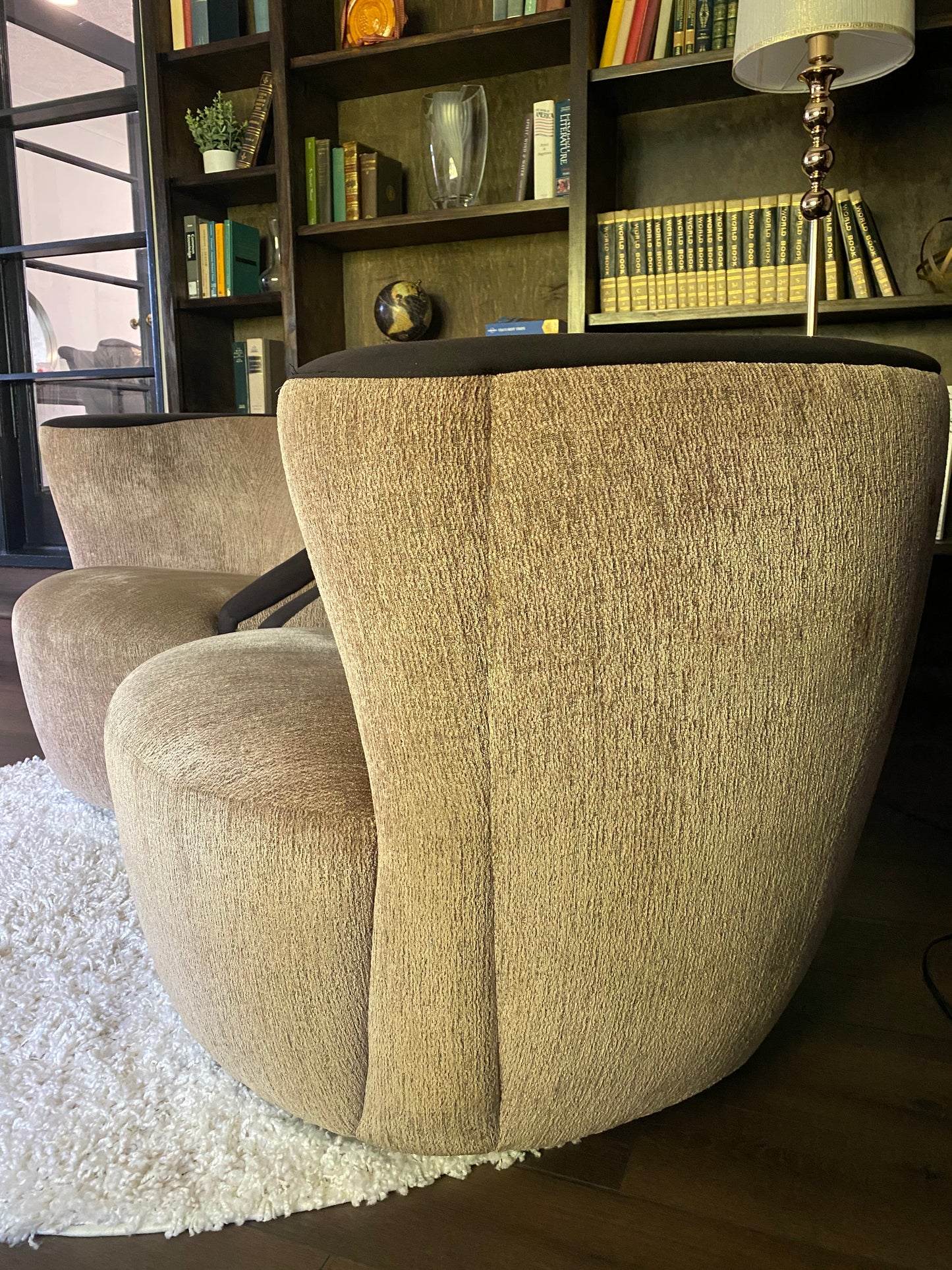 Pair of Vladimir Kagan for Weiman "Nautilus" Swivel Chairs