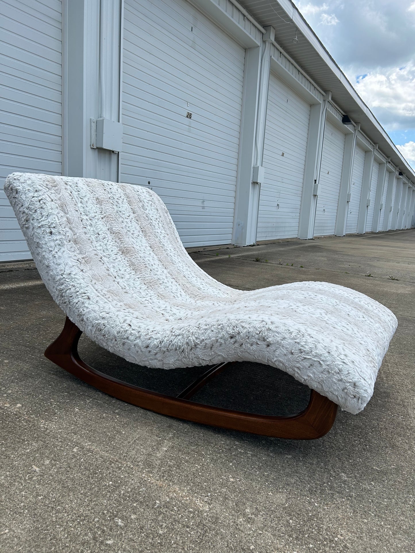 1960s Reupholstered Adrian Pearsall Rocking Wave Chaise Lounge