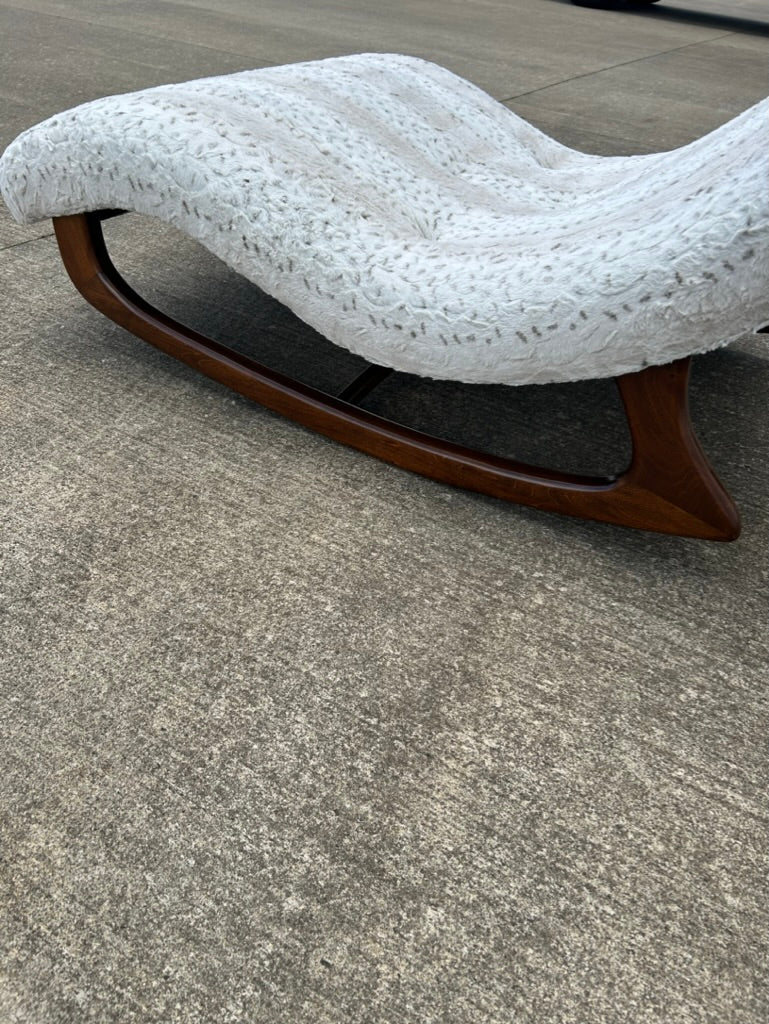 1960s Reupholstered Adrian Pearsall Rocking Wave Chaise Lounge