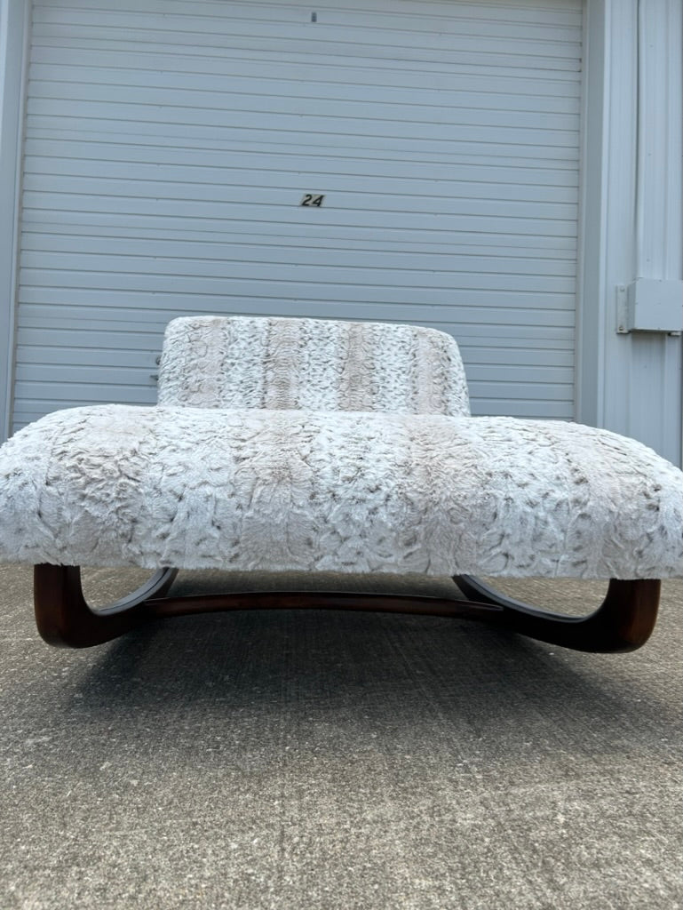 1960s Reupholstered Adrian Pearsall Rocking Wave Chaise Lounge