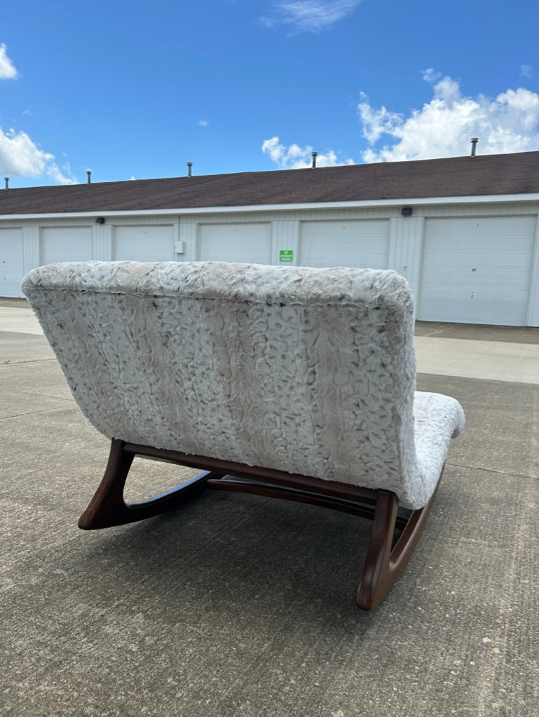 1960s Reupholstered Adrian Pearsall Rocking Wave Chaise Lounge