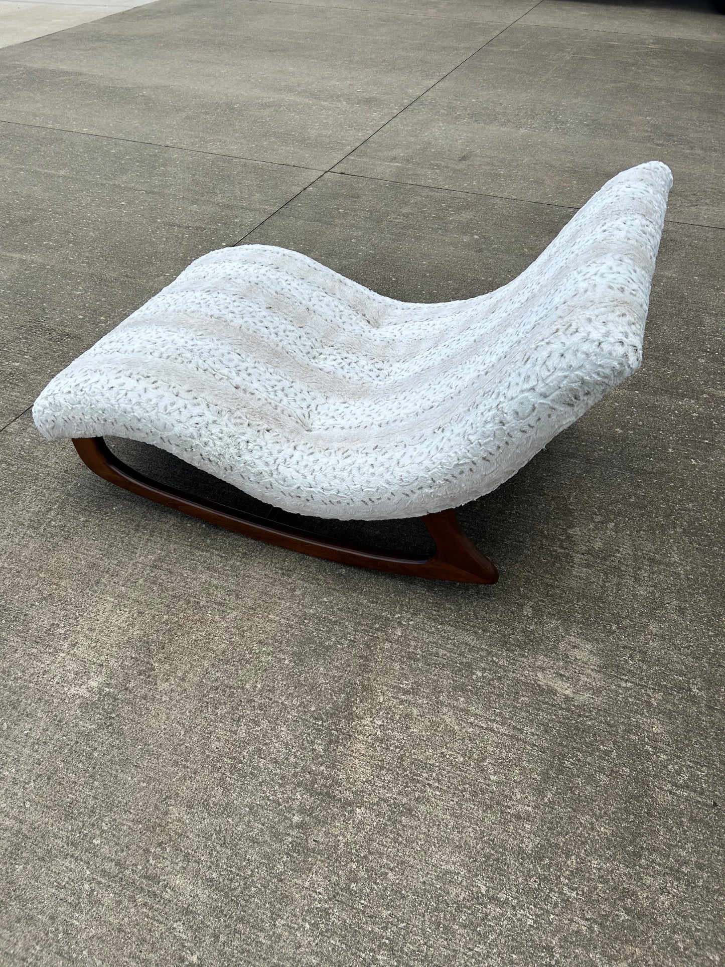 1960s Reupholstered Adrian Pearsall Rocking Wave Chaise Lounge