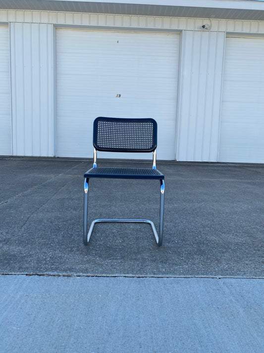 Single Refurbished Cane Cesca Chair in Black