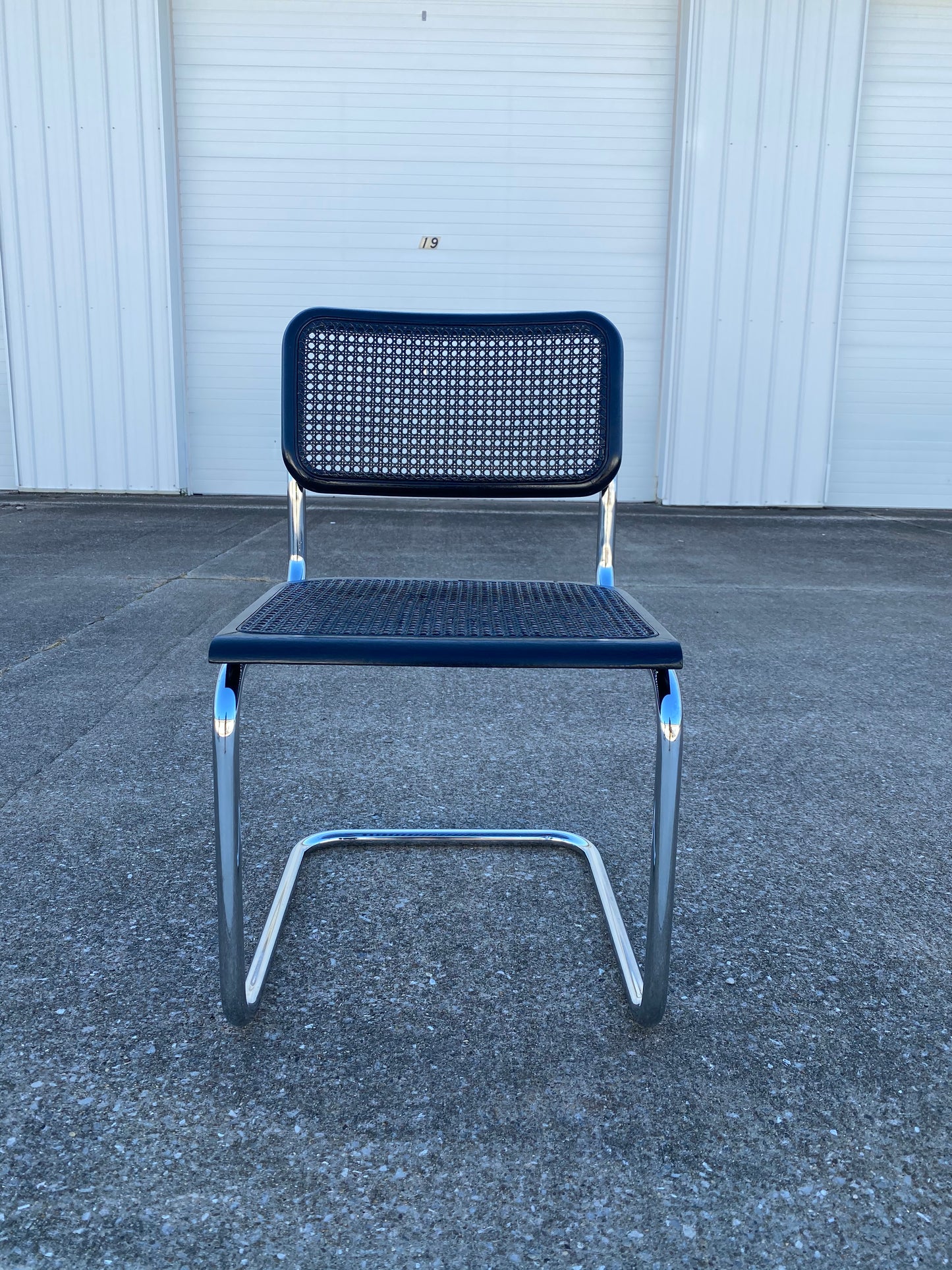 Single Refurbished Cane Cesca Chair in Black