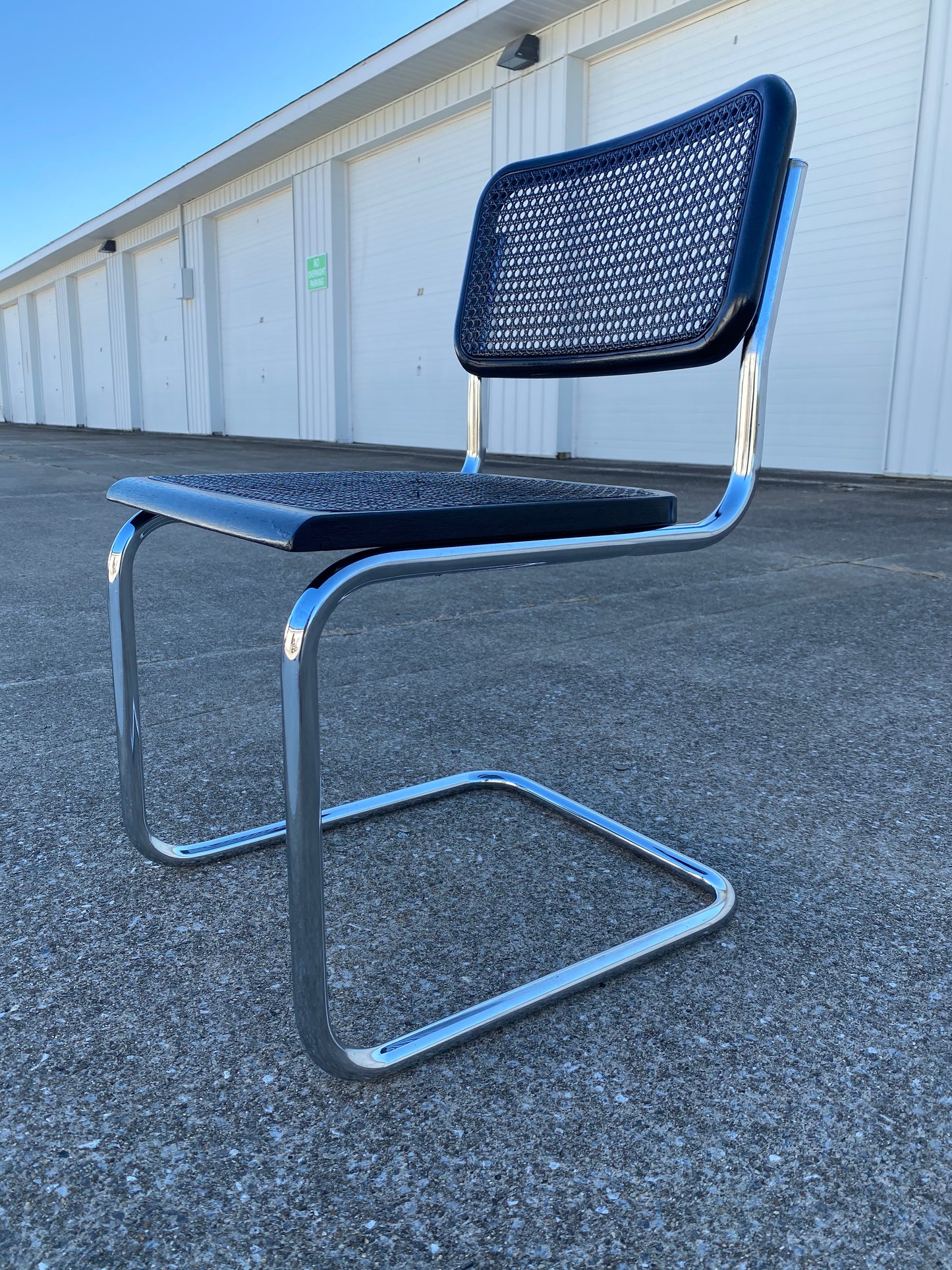 Single Refurbished Cane Cesca Chair in Black