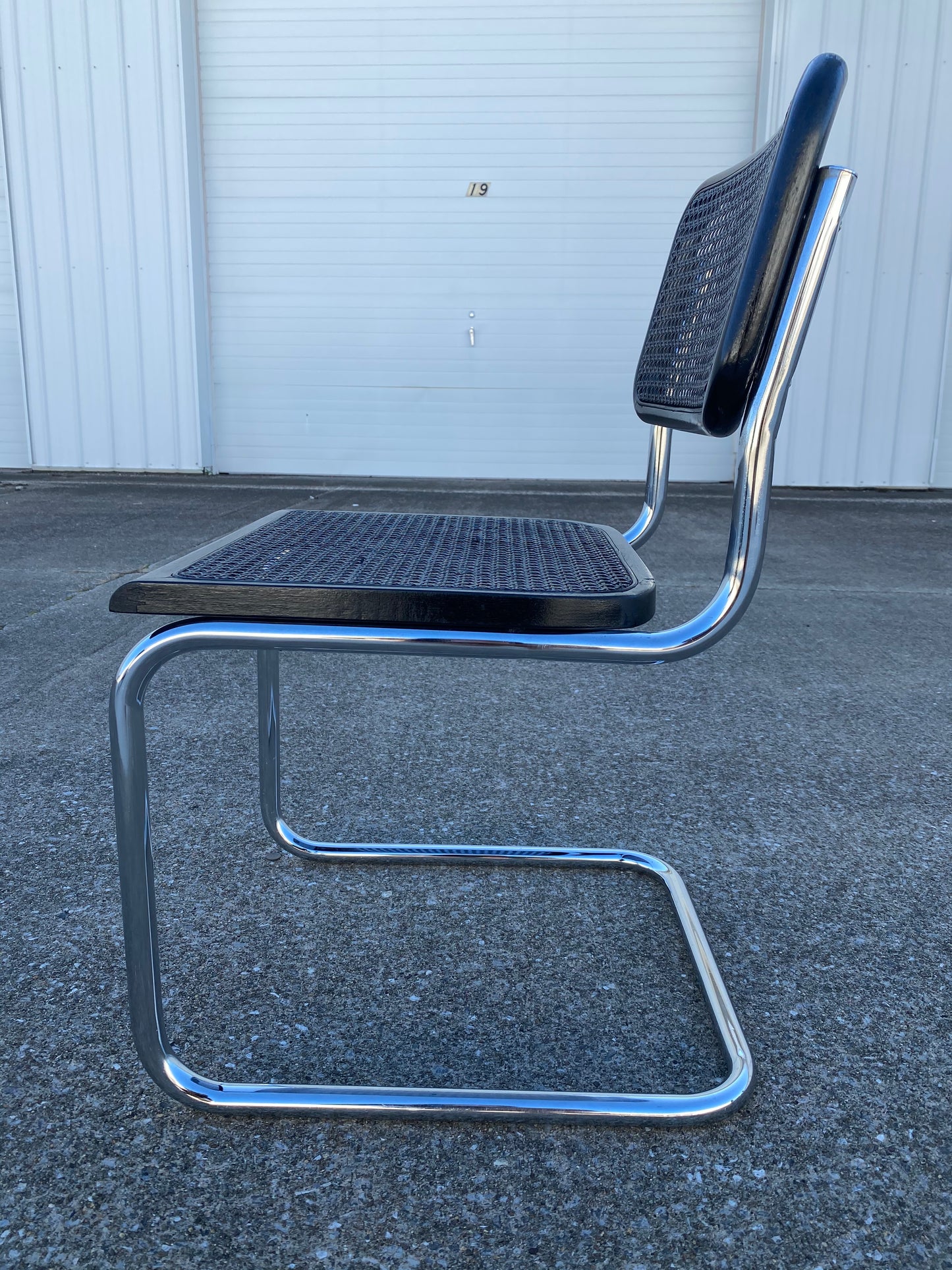 Single Refurbished Cane Cesca Chair in Black