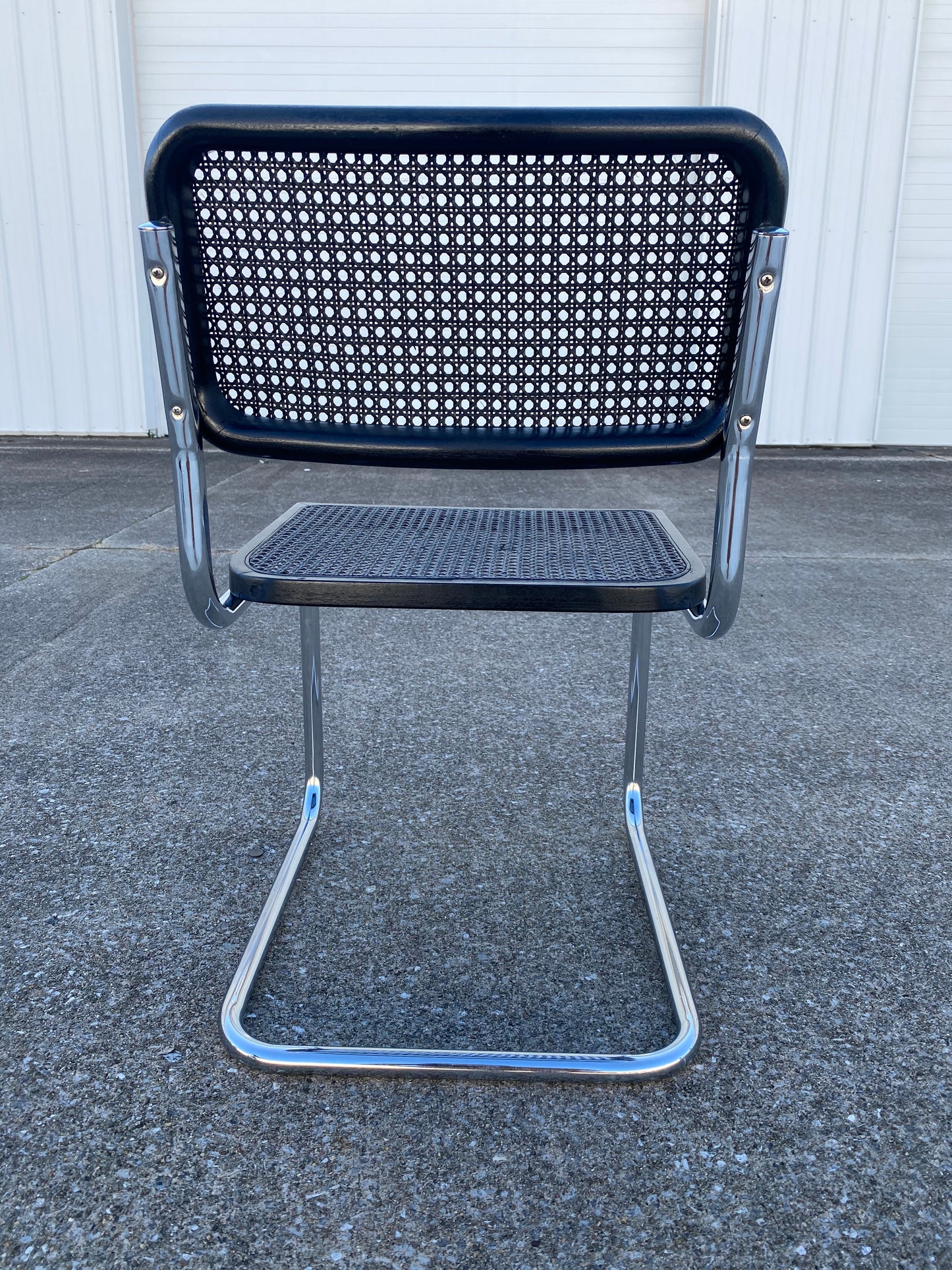 Single Refurbished Cane Cesca Chair in Black