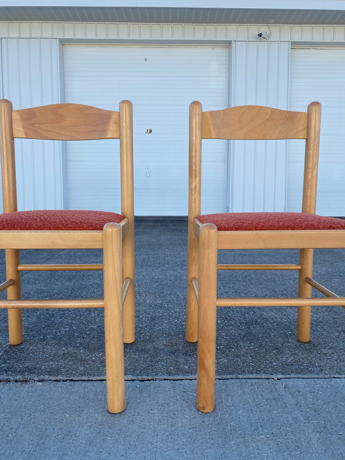 Pair of Mcm Reupholstered "Vico Magistretti Style" Dining Chairs