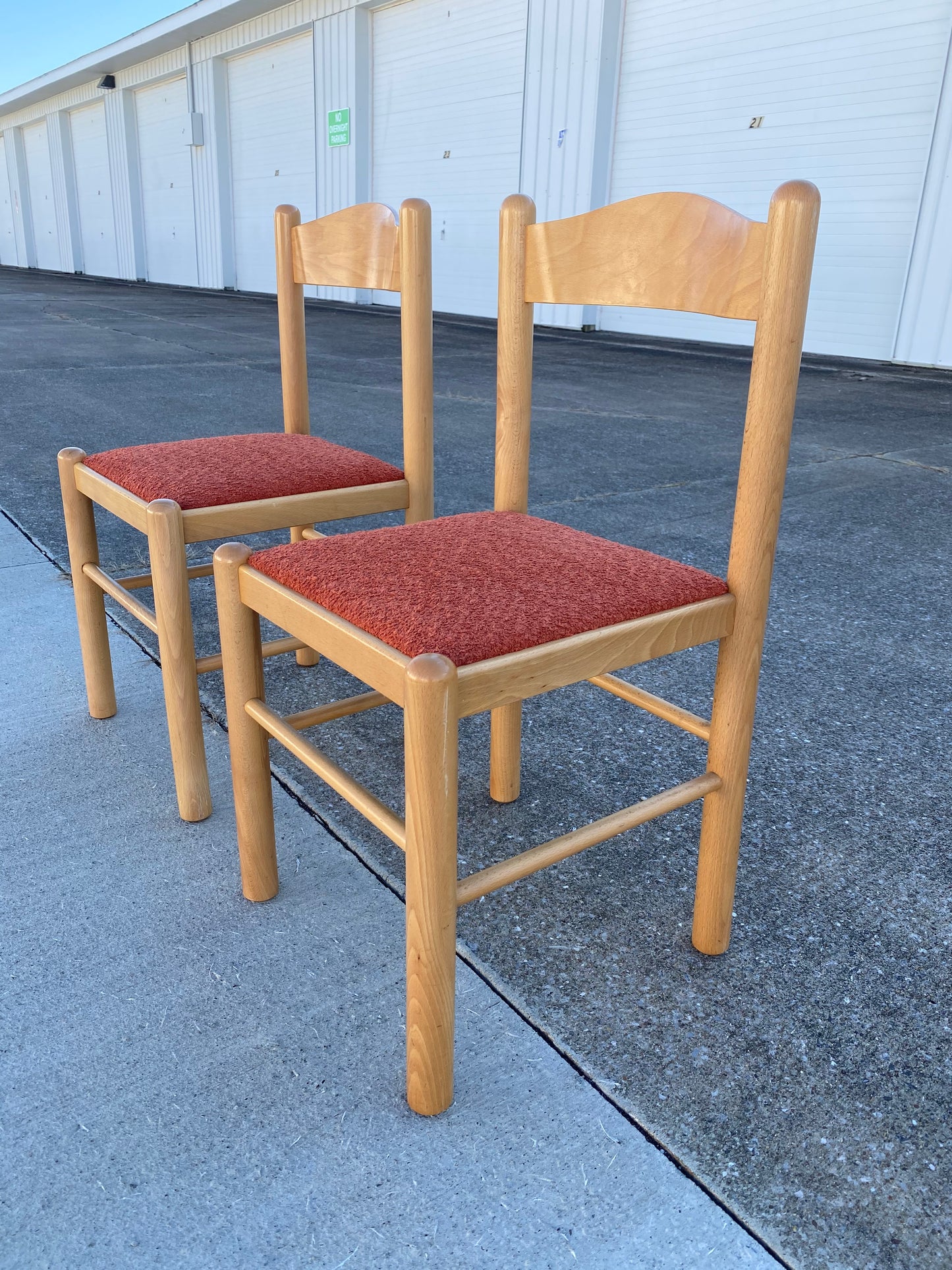 Pair of Mcm Reupholstered "Vico Magistretti Style" Dining Chairs