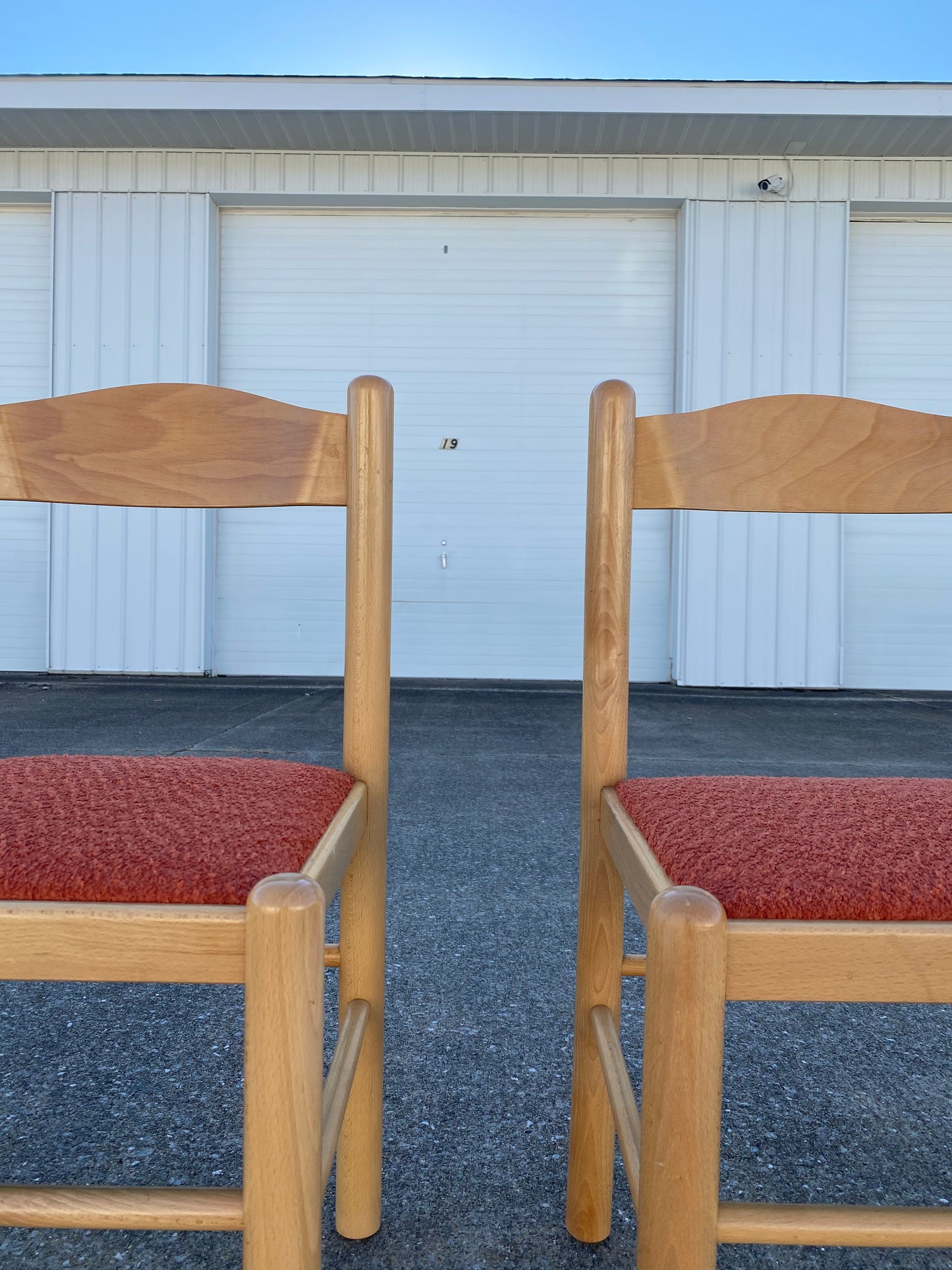 Pair of Mcm Reupholstered "Vico Magistretti Style" Dining Chairs