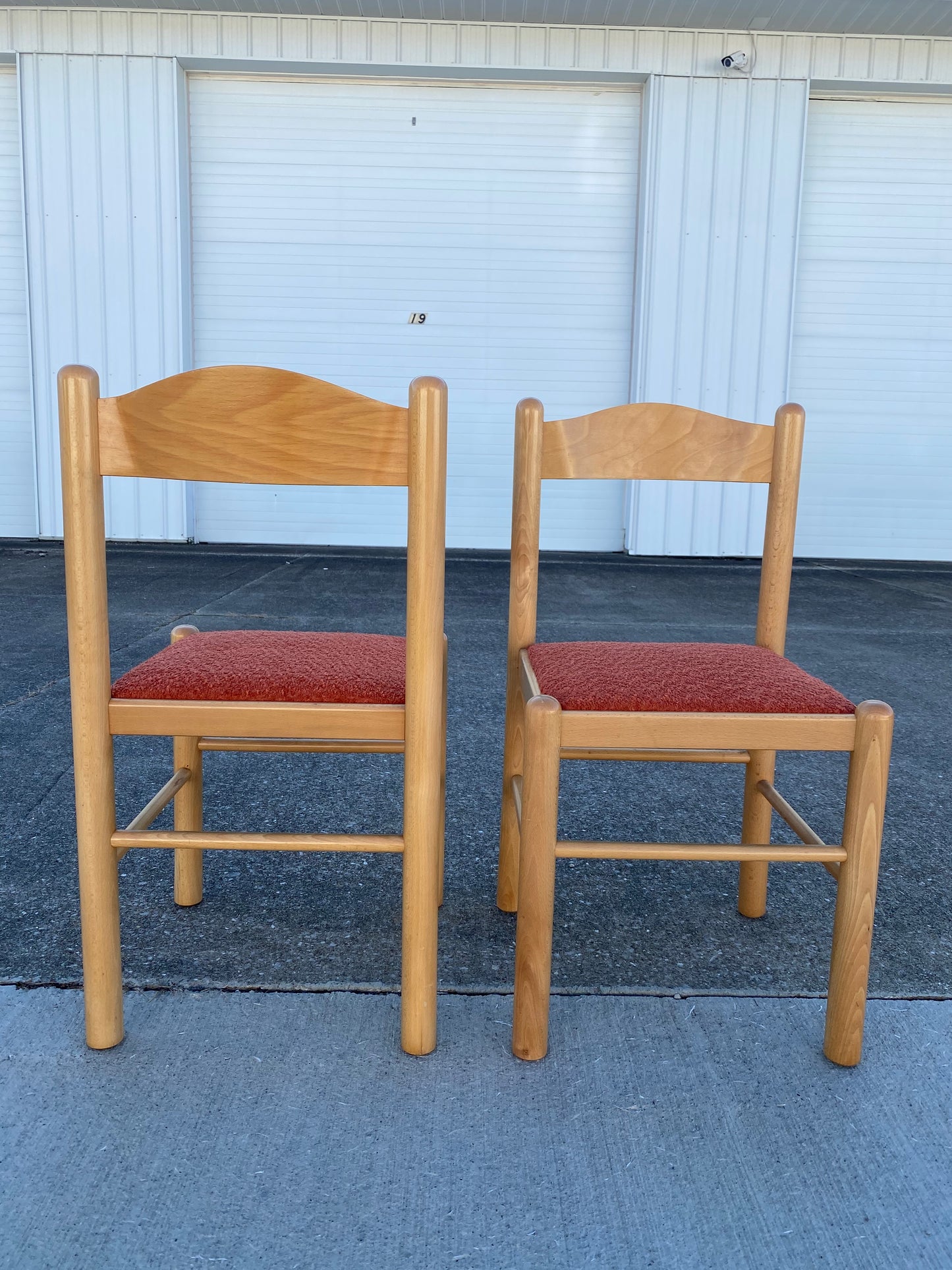 Pair of Mcm Reupholstered "Vico Magistretti Style" Dining Chairs