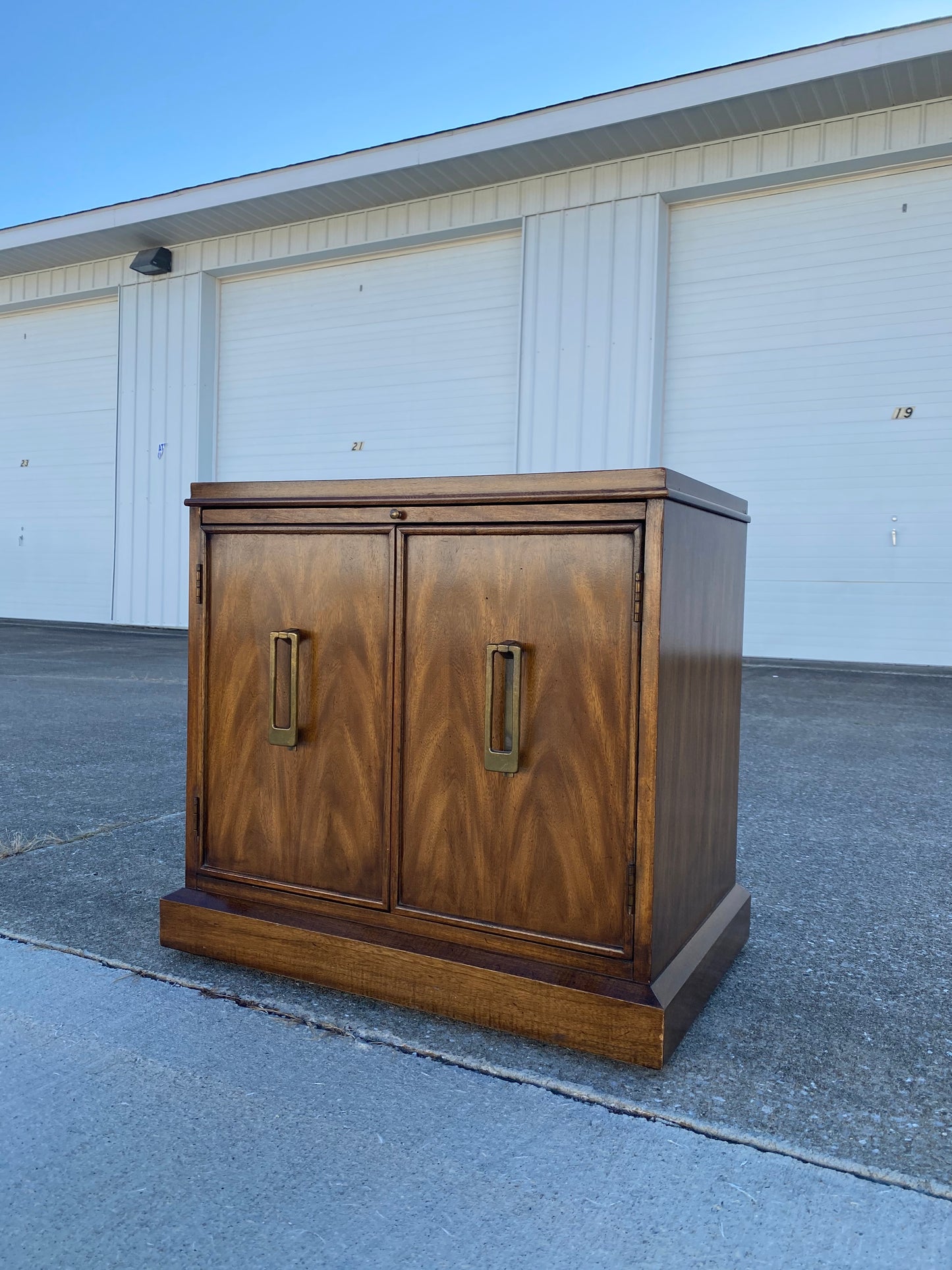 Vintage "Vanguard" End Table Cabinet w/ Writing Drawer