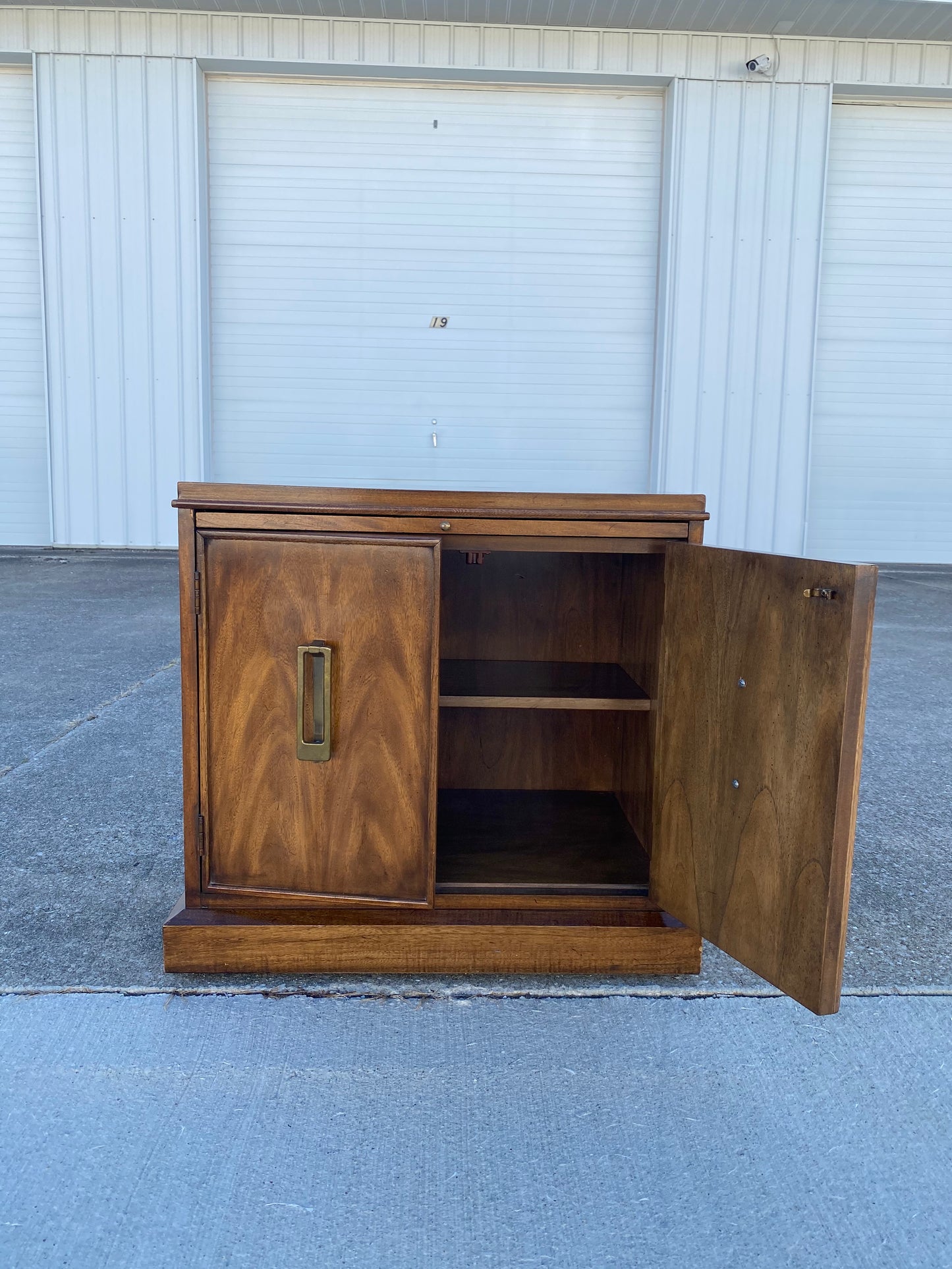 Vintage "Vanguard" End Table Cabinet w/ Writing Drawer