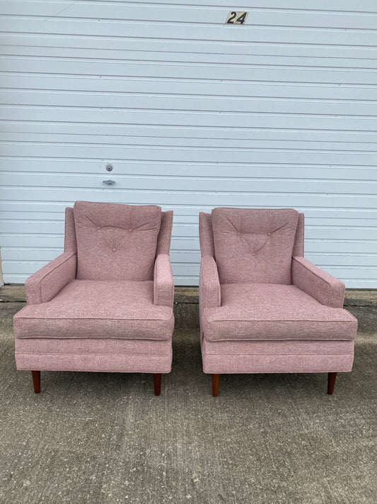 Pair of Reupholstered 1960s Flair Club Chairs by Bernhardt