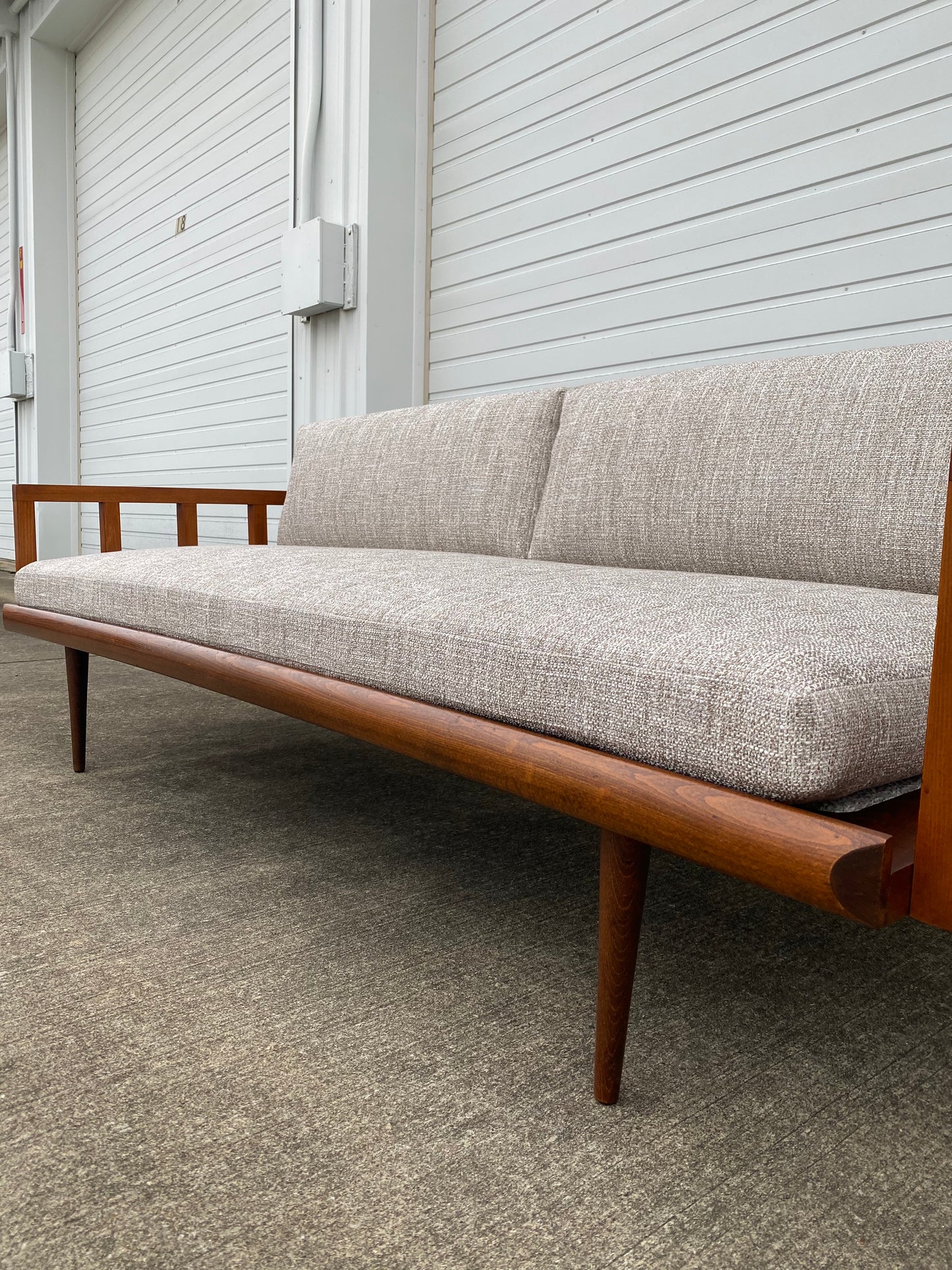 Reupholstered Yugoslavian Mid-century Modern Teak Daybed