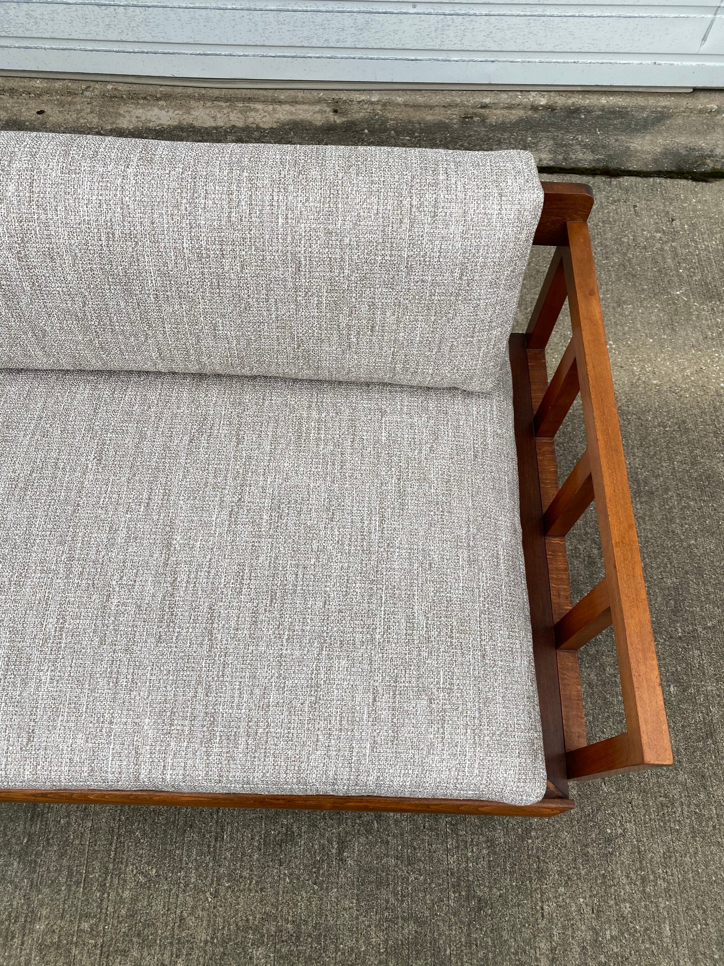 Reupholstered Yugoslavian Mid-century Modern Teak Daybed