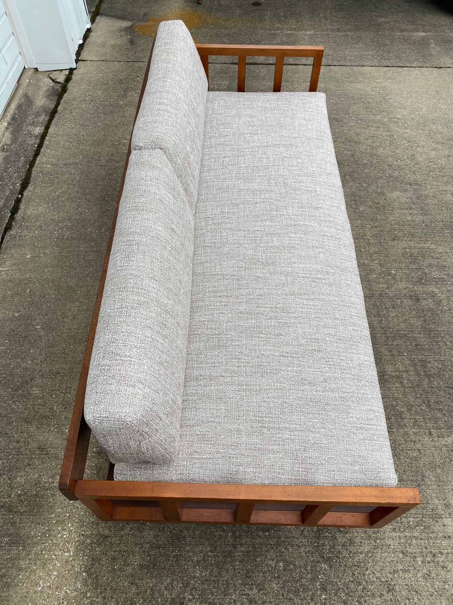 Reupholstered Yugoslavian Mid-century Modern Teak Daybed