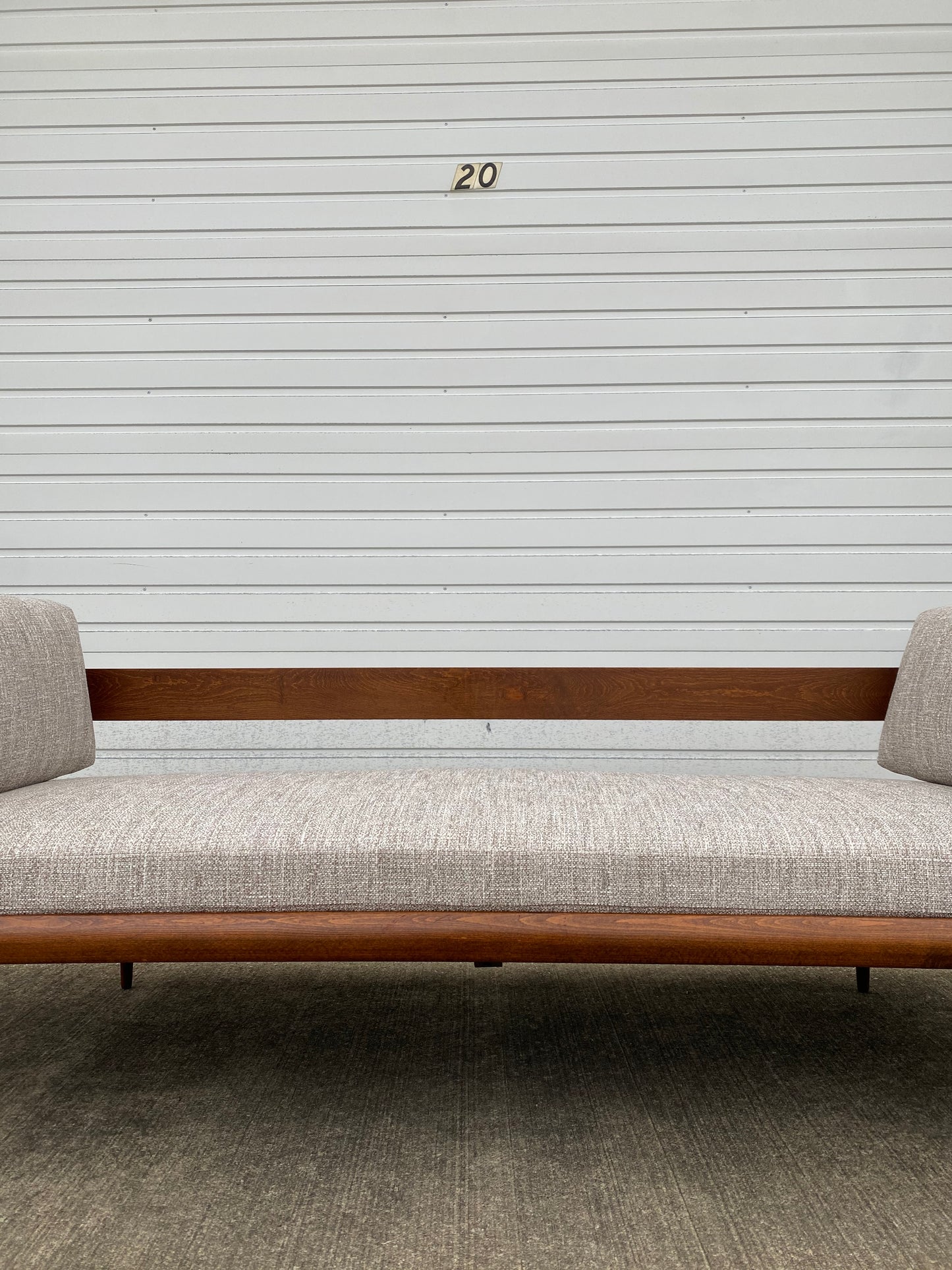 Reupholstered Yugoslavian Mid-century Modern Teak Daybed