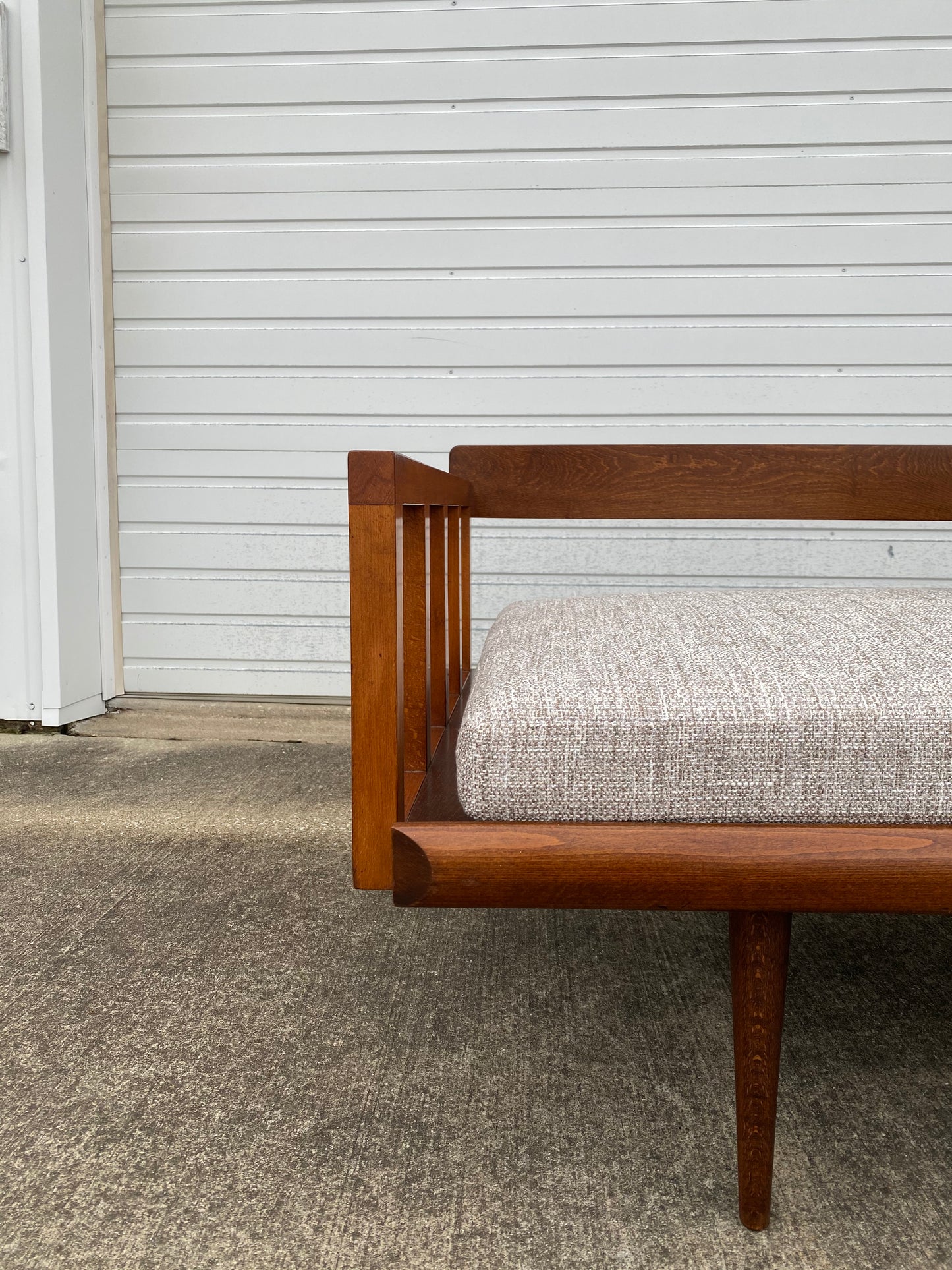 Reupholstered Yugoslavian Mid-century Modern Teak Daybed