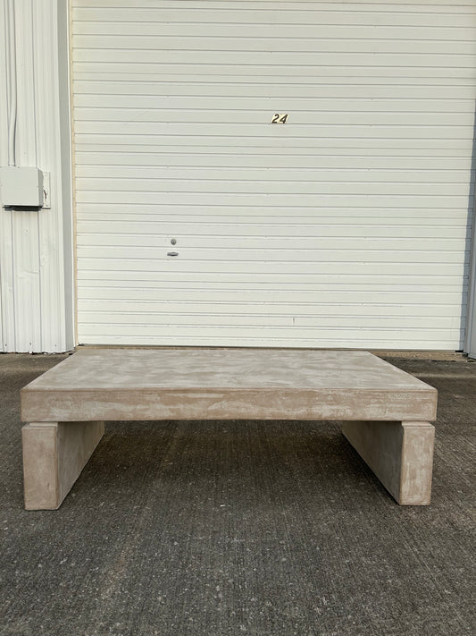 Vintage PostModern Concrete Finish Composite Plaster Coffee Table